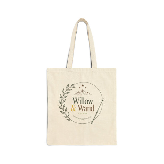 Willow & Wand Canvas Tote Bag — Boho Magical Market Grocery Bag