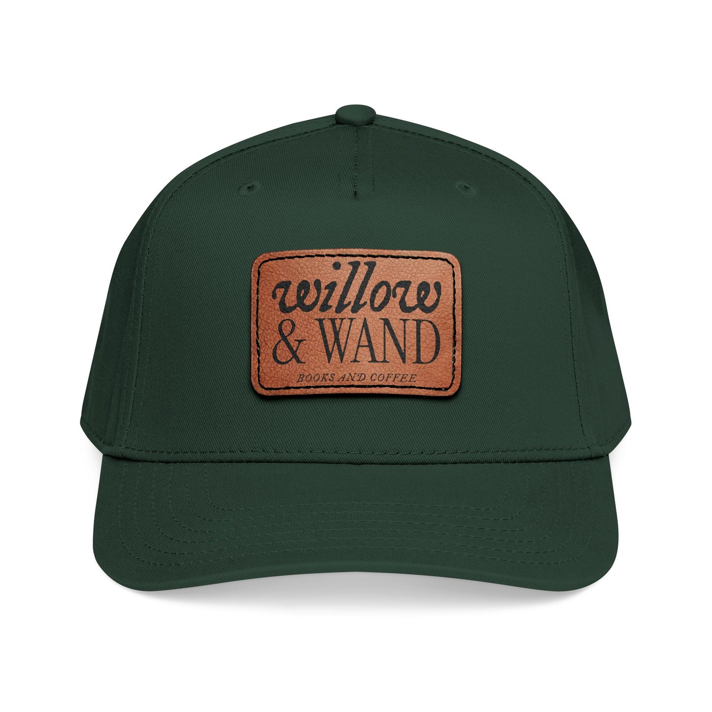 Willow & Wand Leather Patch Baseball Cap — Mid-Profile Two-Tone Hat
