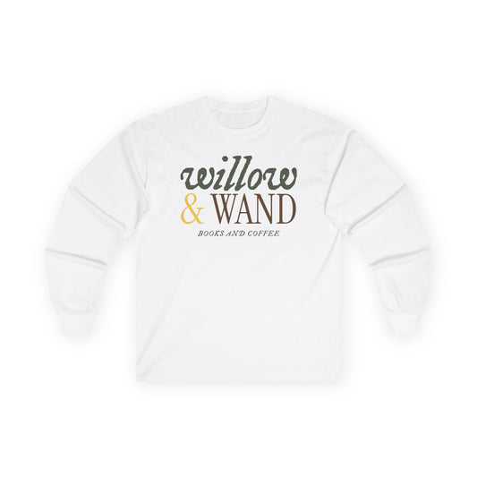 Willow & Wand Long Sleeve Tee — 'Willow & Wand Books and Coffee' Cozy Graphic Shirt