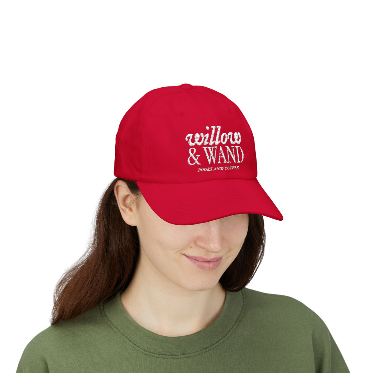 Classic Dad Cap - Retro Embroidered 'Anchored & Loved' White Cotton Baseball Hat