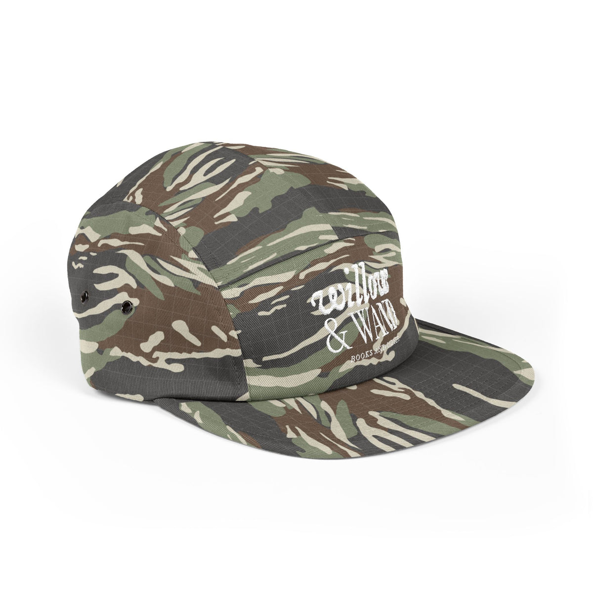 Willow & Wand Embroidered 5-Panel Cap – Casual Tan Hat with Script Logo