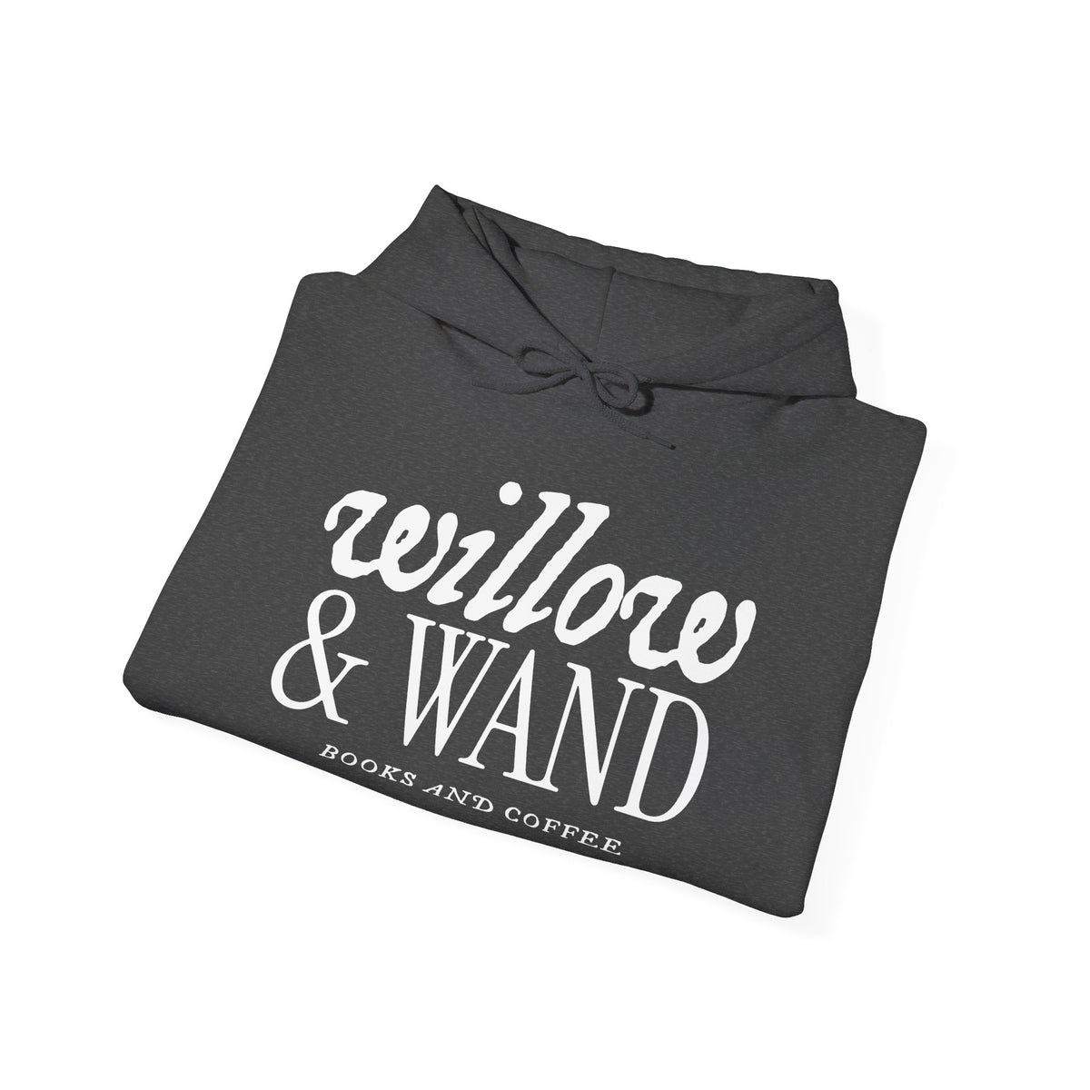 Willow & Wand Hoodie — "Books and Coffee" Literary Black Hoodie