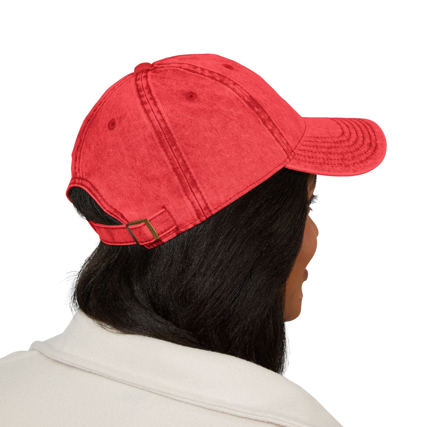 Embroidered Vintage Baseball Cap — "willow & WAND" Red Washed Hat