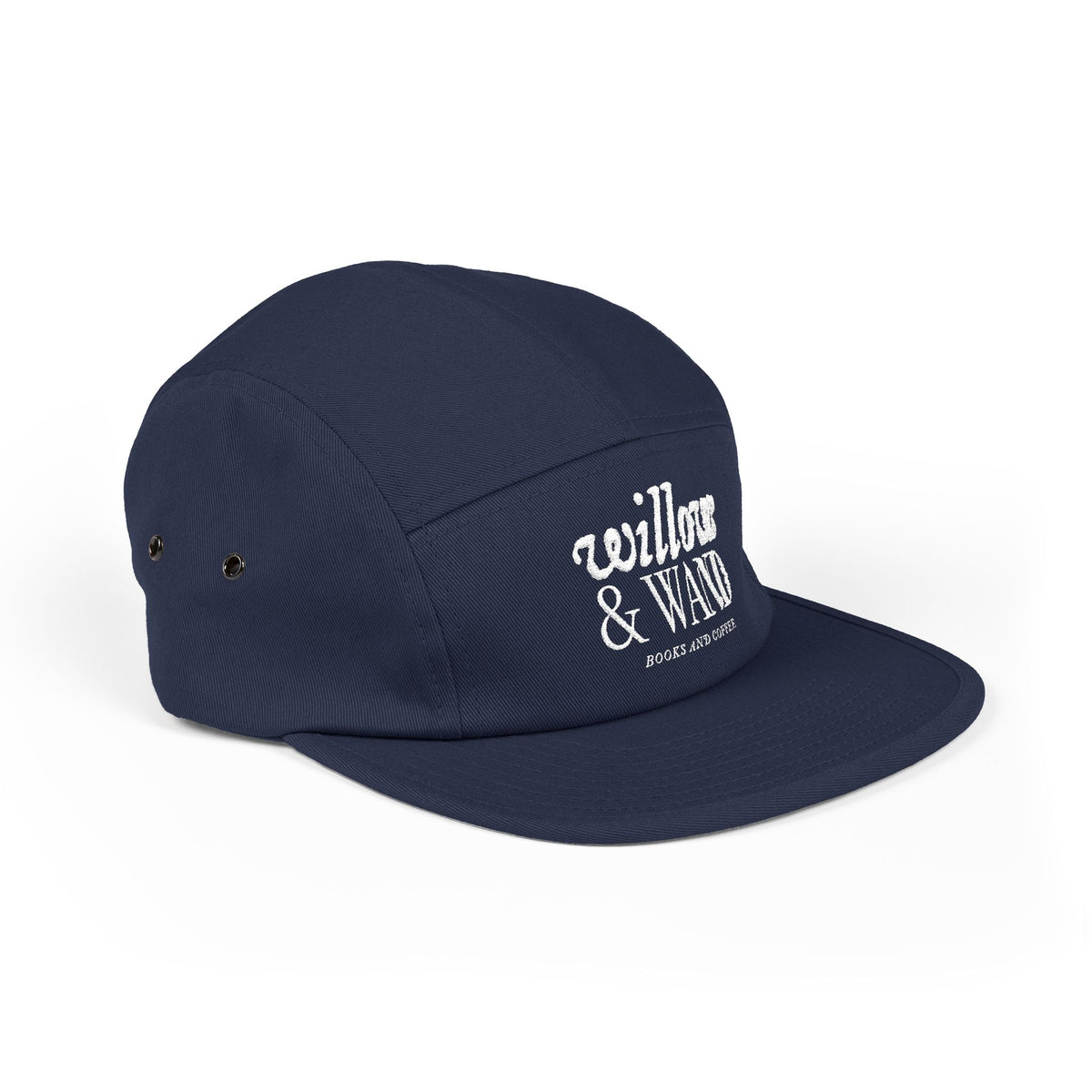 Willow & Wand Embroidered 5-Panel Cap – Casual Tan Hat with Script Logo