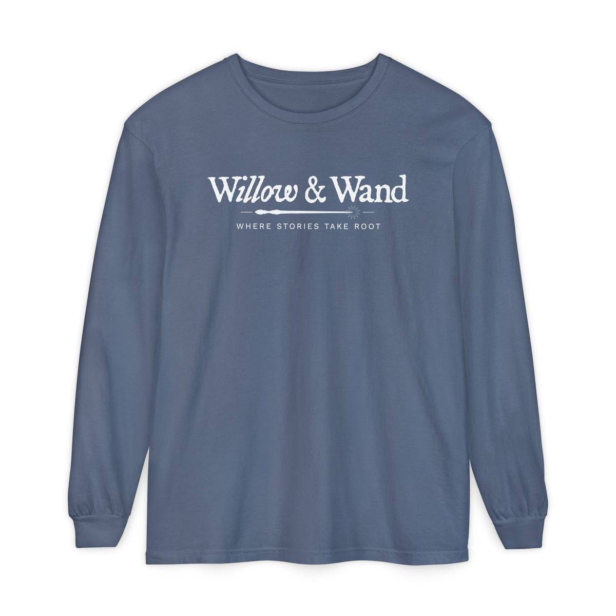 Willow & Wand Long Sleeve T-Shirt — "Where Stories Take Root" Literary Tee