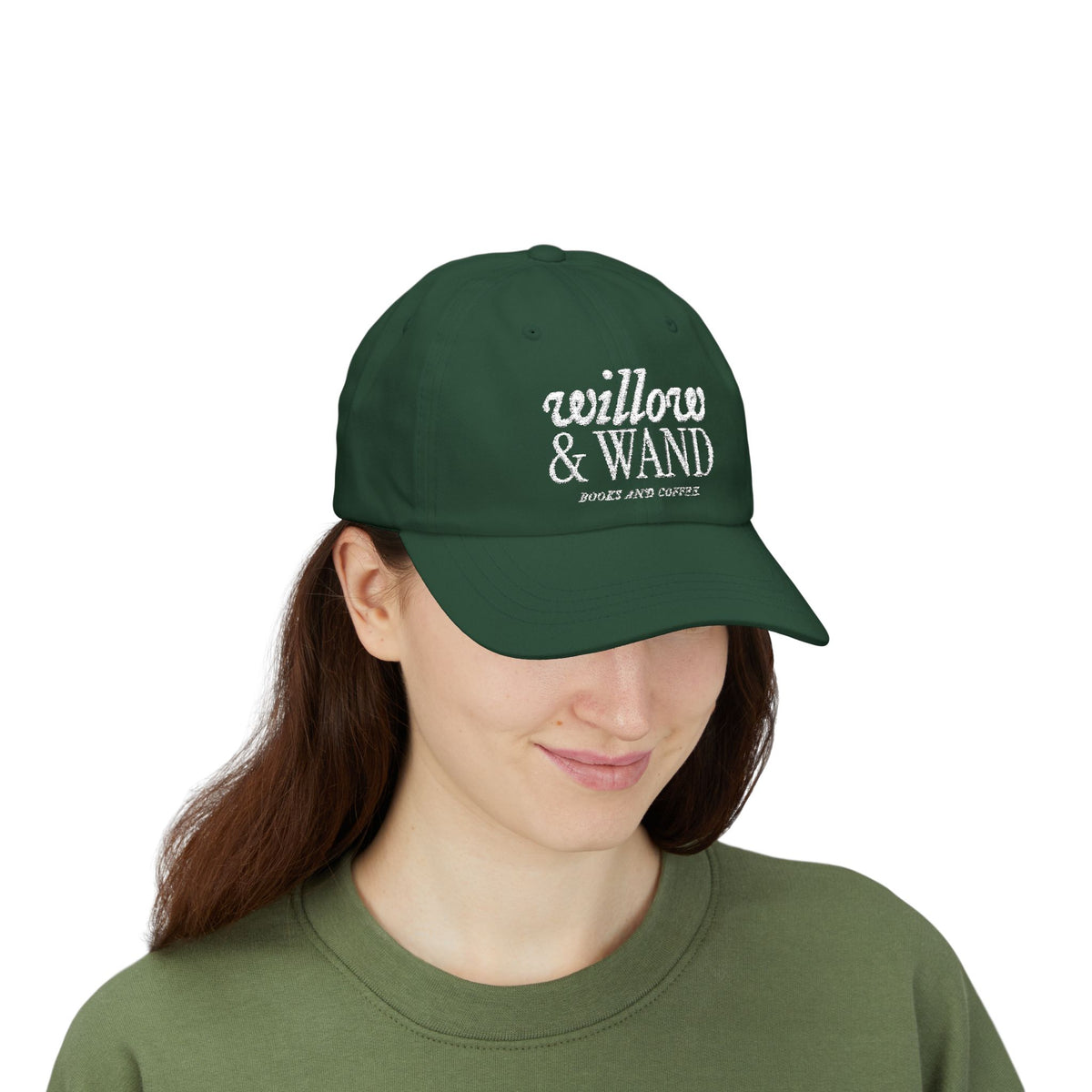 Classic Dad Cap - Retro Embroidered 'Anchored & Loved' White Cotton Baseball Hat