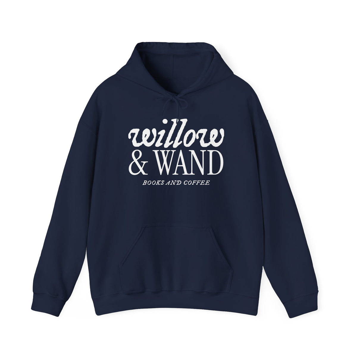 Willow & Wand Hoodie — "Books and Coffee" Literary Black Hoodie