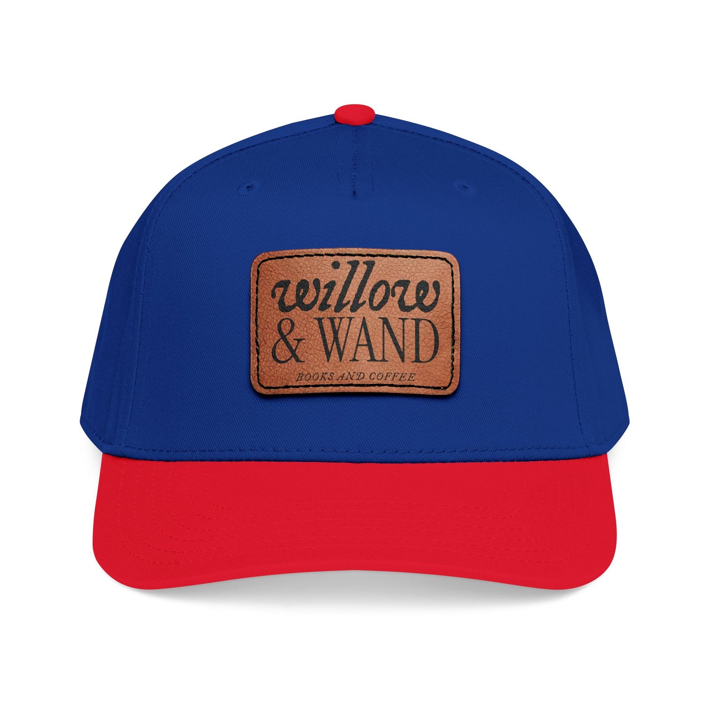 Willow & Wand Leather Patch Baseball Cap — Mid-Profile Two-Tone Hat