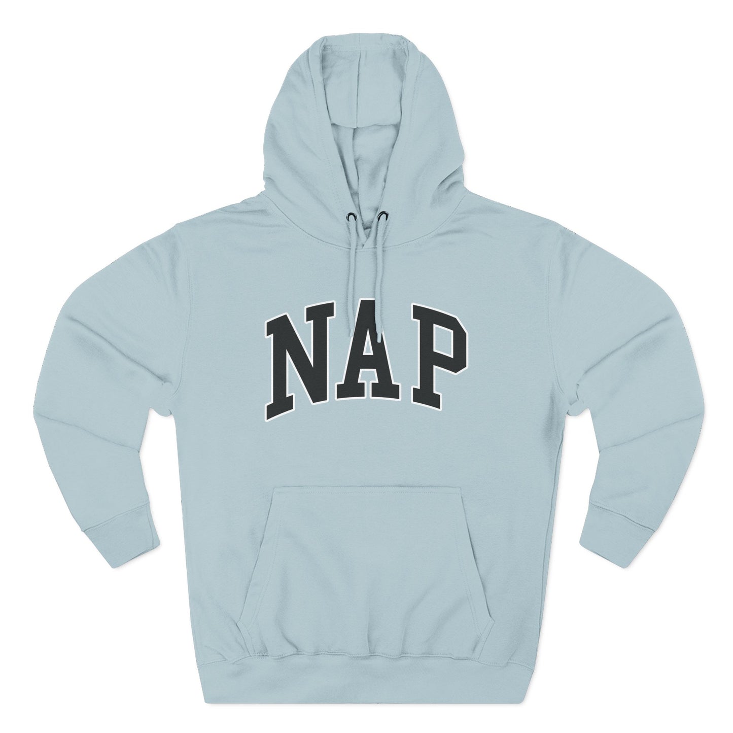NAP Hoodie — Cozy Fleece Pullover with Collegiate Text