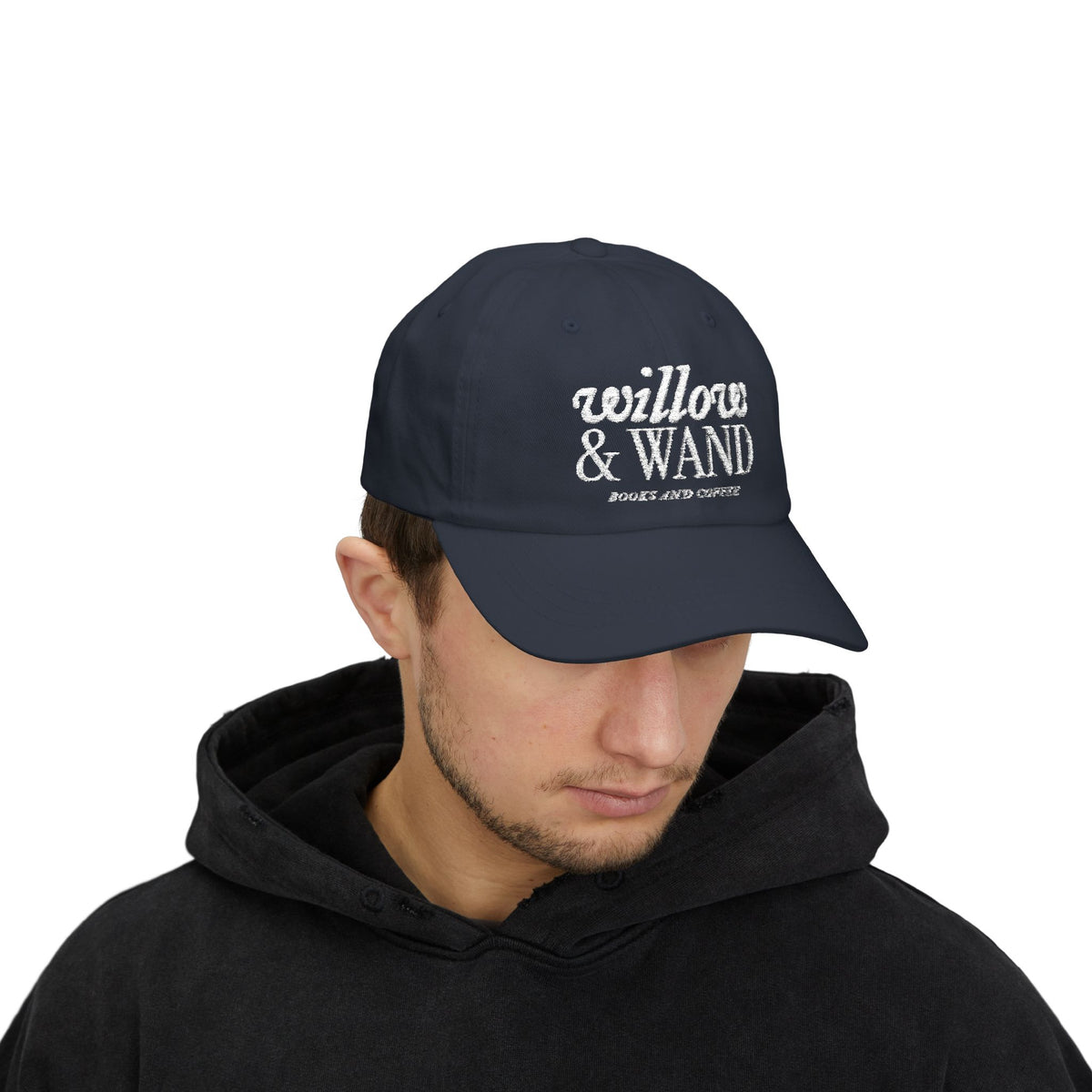 Classic Dad Cap - Retro Embroidered 'Anchored & Loved' White Cotton Baseball Hat