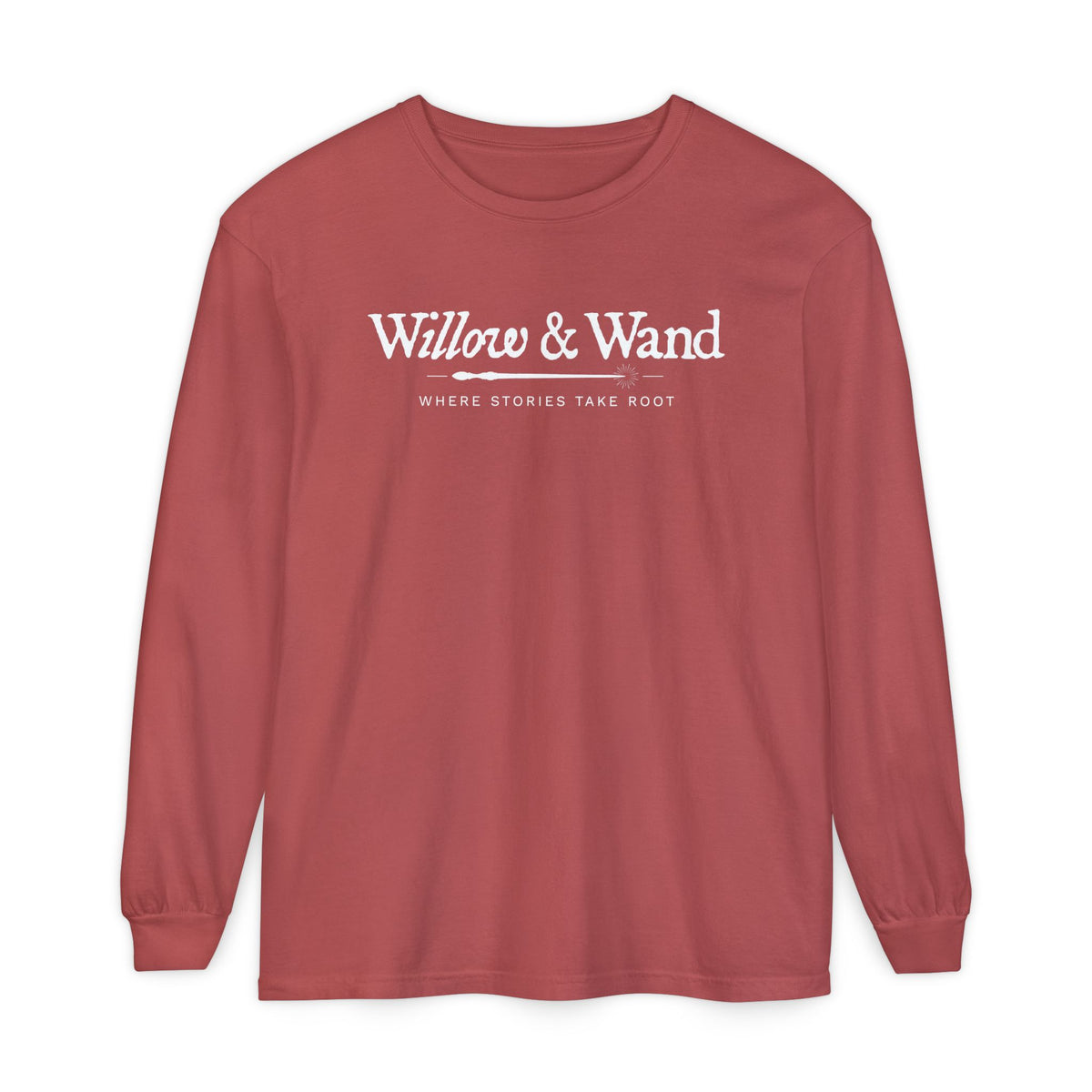 Willow & Wand Long Sleeve T-Shirt — "Where Stories Take Root" Literary Tee