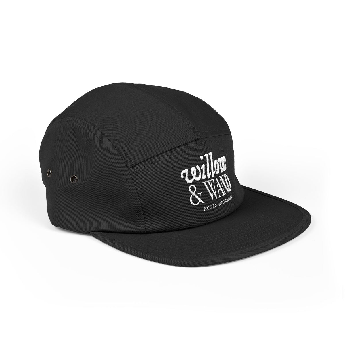 Willow & Wand Embroidered 5-Panel Cap – Casual Tan Hat with Script Logo