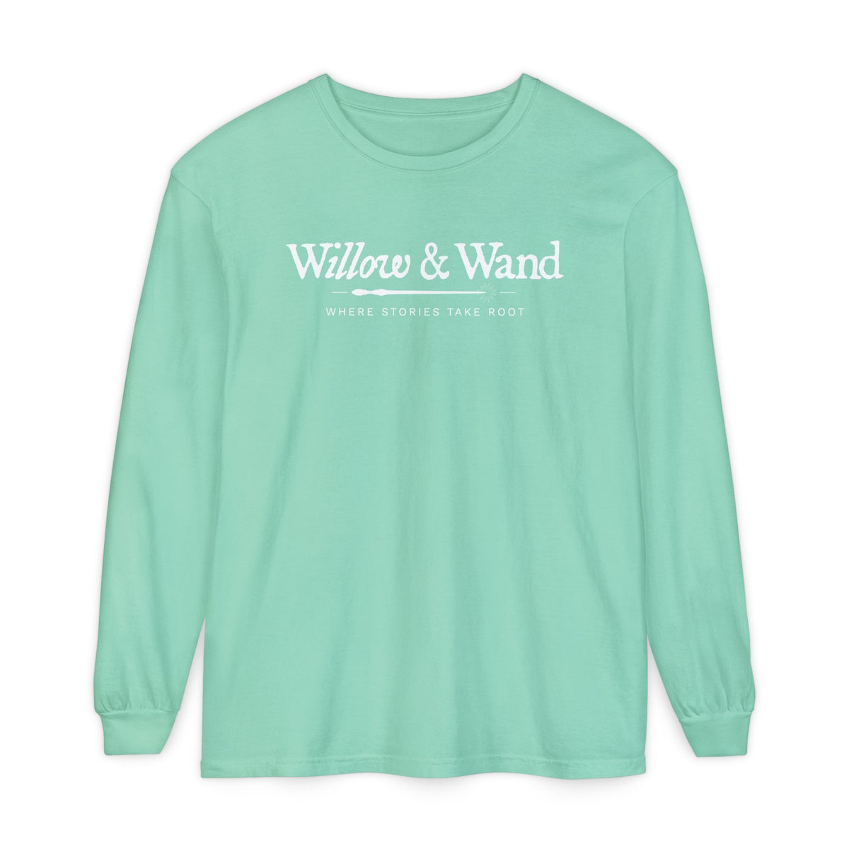 Willow & Wand Long Sleeve T-Shirt — "Where Stories Take Root" Literary Tee