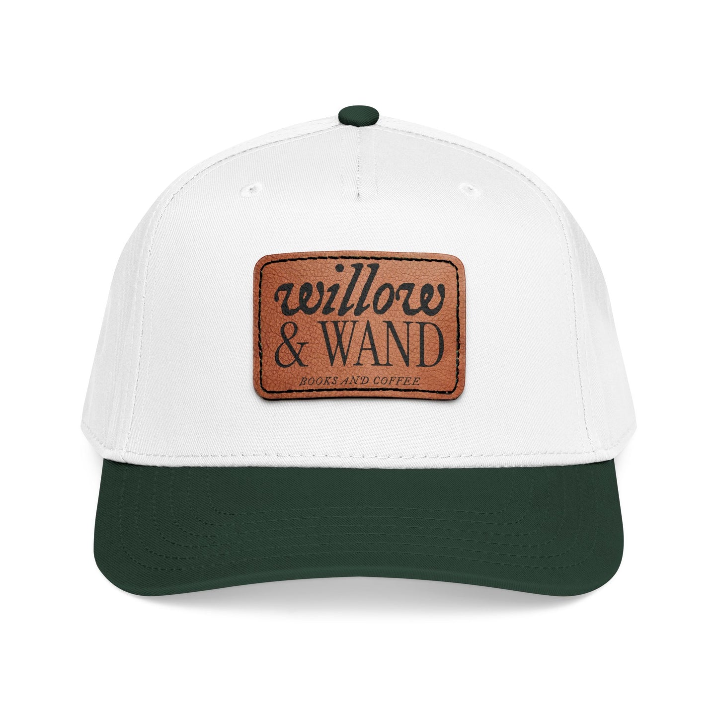 Willow & Wand Leather Patch Baseball Cap — Mid-Profile Two-Tone Hat