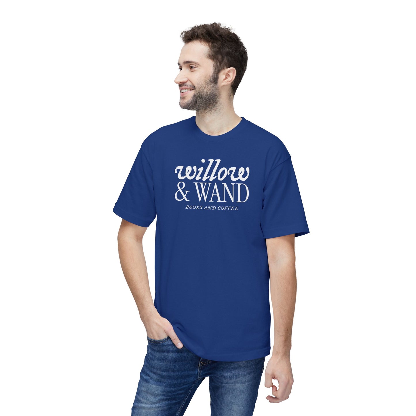 Midweight T‑Shirt — "Willow & Wand: Books and Coffee" Graphic Tee