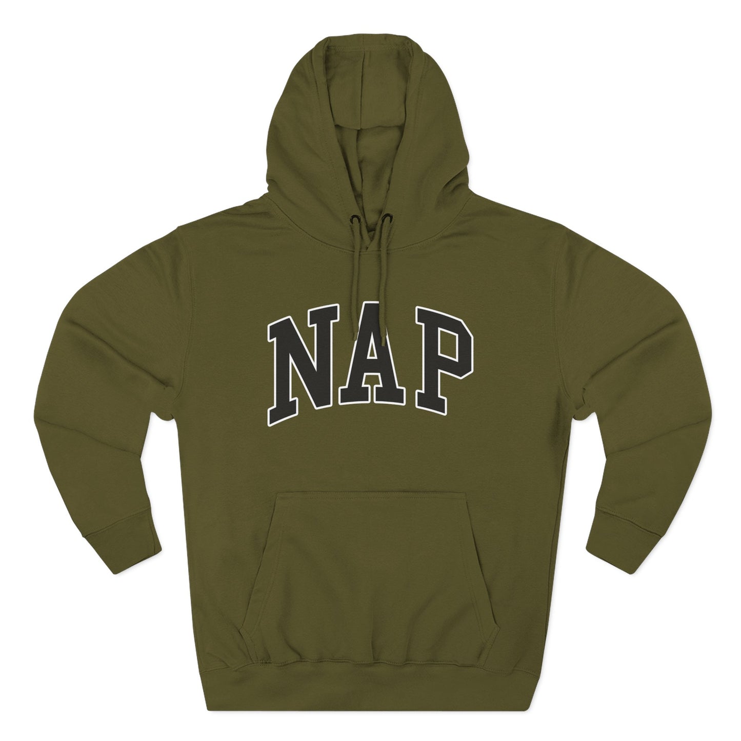NAP Hoodie — Cozy Fleece Pullover with Collegiate Text