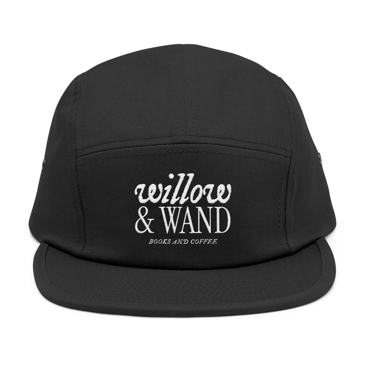 Willow & Wand Embroidered 5-Panel Cap – Casual Tan Hat with Script Logo