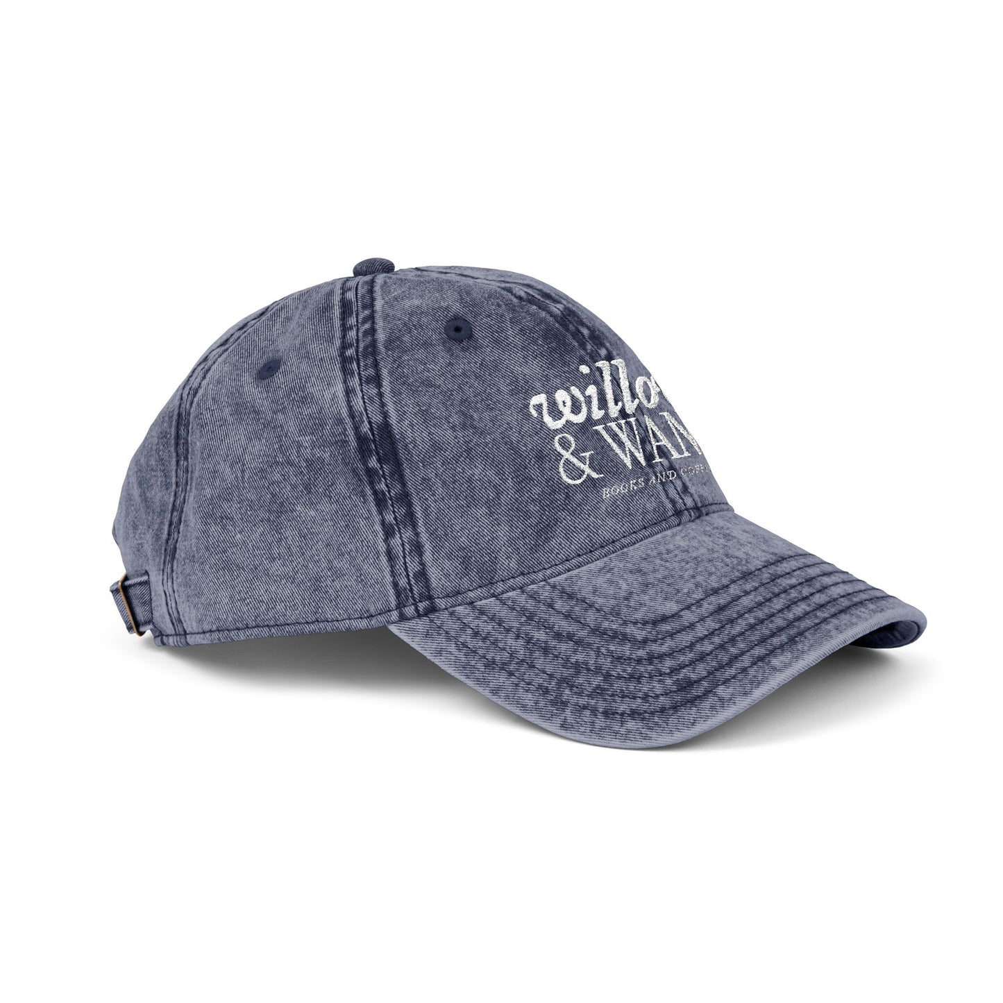 Embroidered Vintage Baseball Cap — "willow & WAND" Red Washed Hat