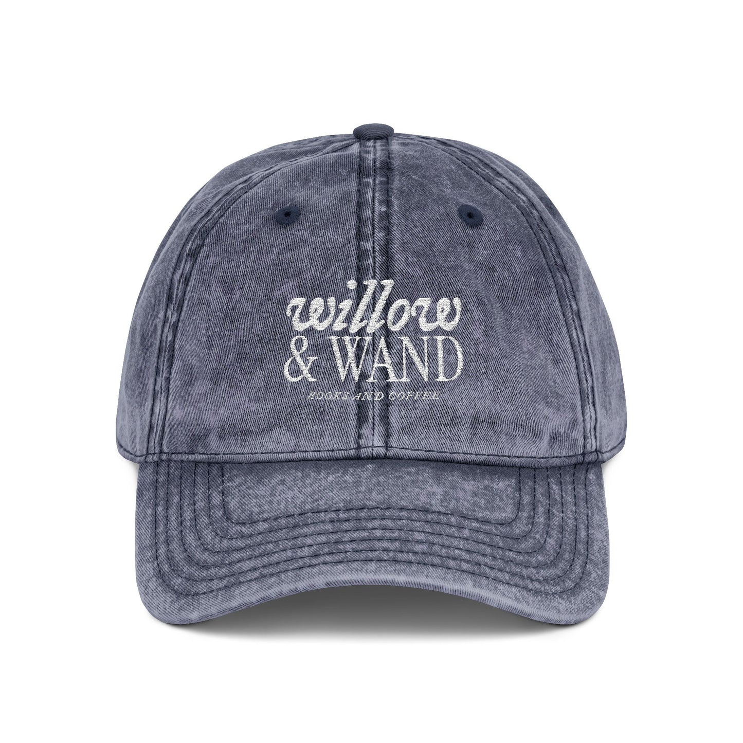 Embroidered Vintage Baseball Cap — "willow & WAND" Red Washed Hat