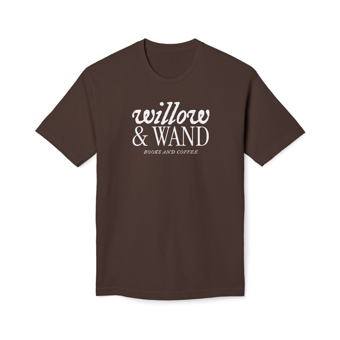Midweight T‑Shirt — "Willow & Wand: Books and Coffee" Graphic Tee