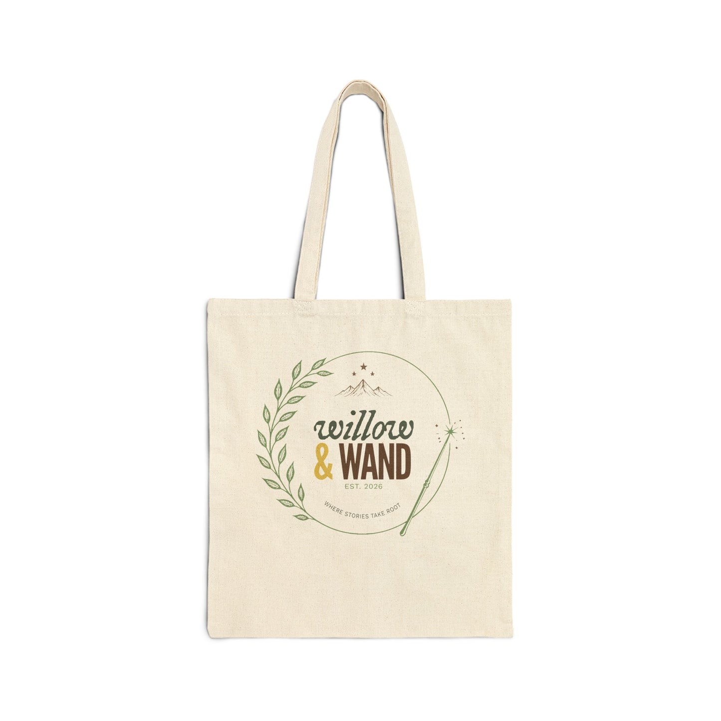 Willow & Wand Canvas Tote Bag — Boho Magical Market Grocery Bag