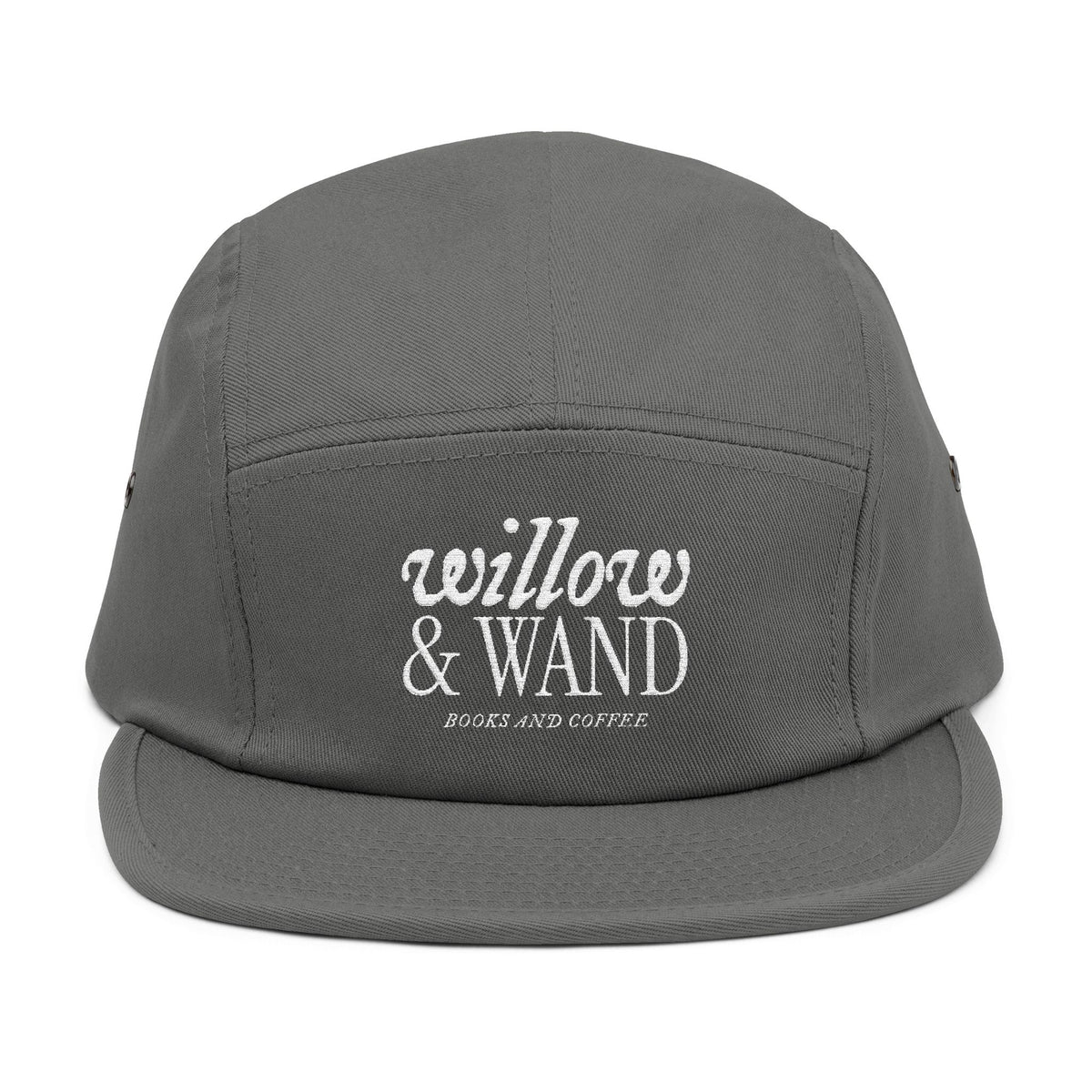 Willow & Wand Embroidered 5-Panel Cap – Casual Tan Hat with Script Logo