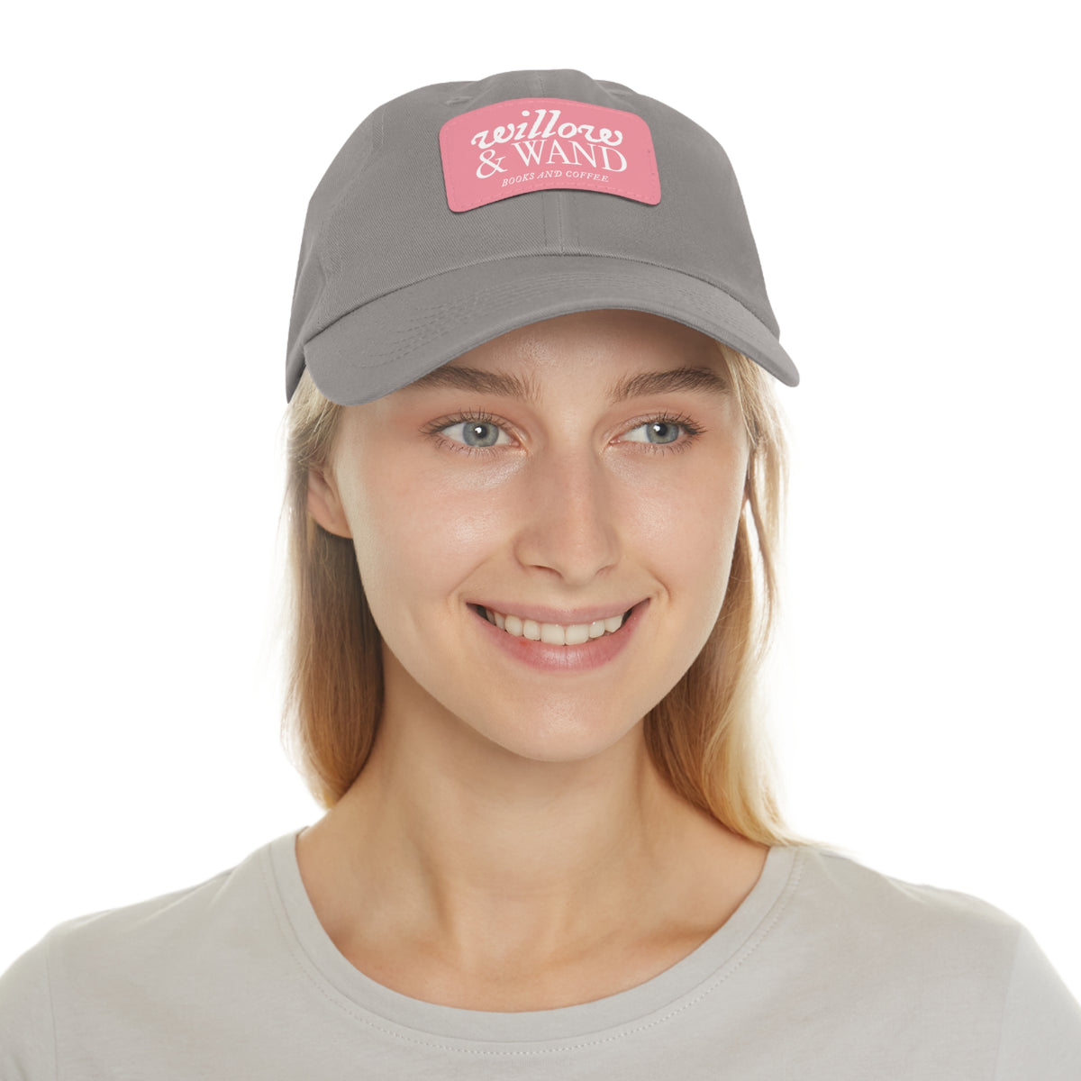 Willow & Wand Leather Patch Dad Hat — Coffee Shop Retro Logo Cap