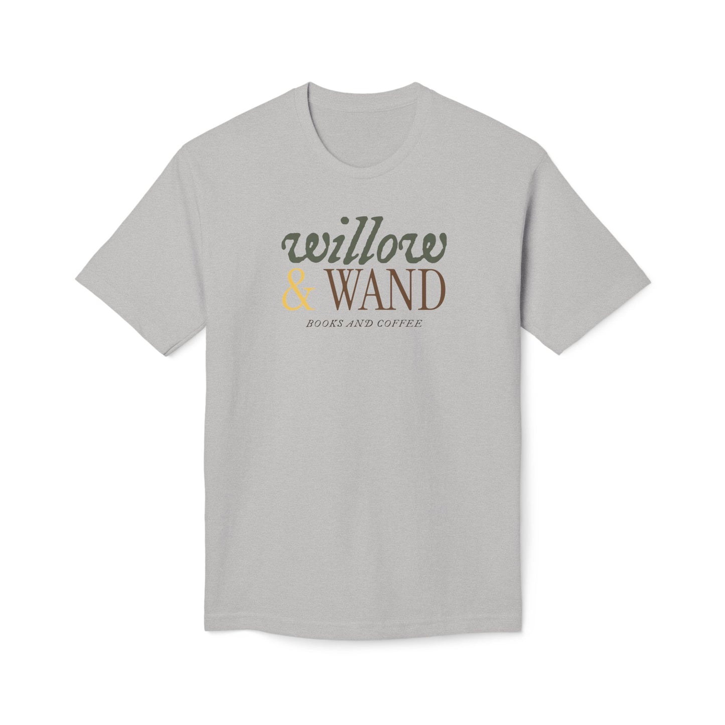 Midweight T‑Shirt — "Willow & Wand: Books and Coffee" Graphic Tee