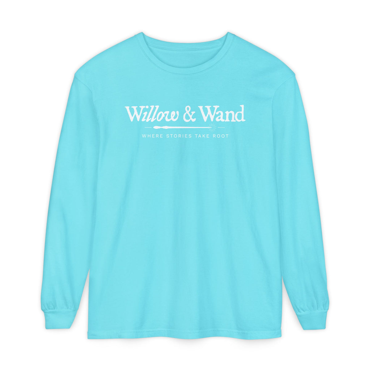 Willow & Wand Long Sleeve T-Shirt — "Where Stories Take Root" Literary Tee