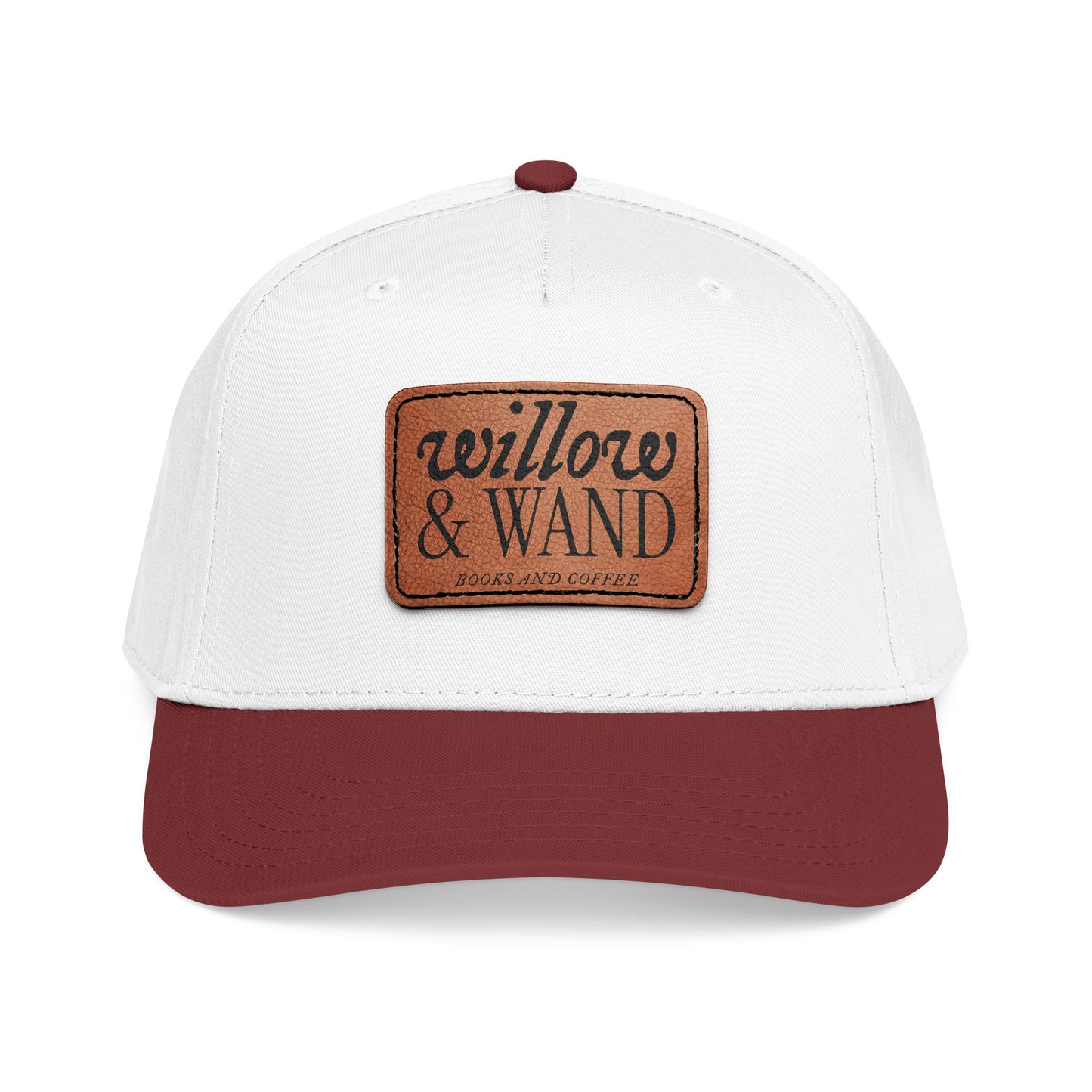 Willow & Wand Leather Patch Baseball Cap — Mid-Profile Two-Tone Hat