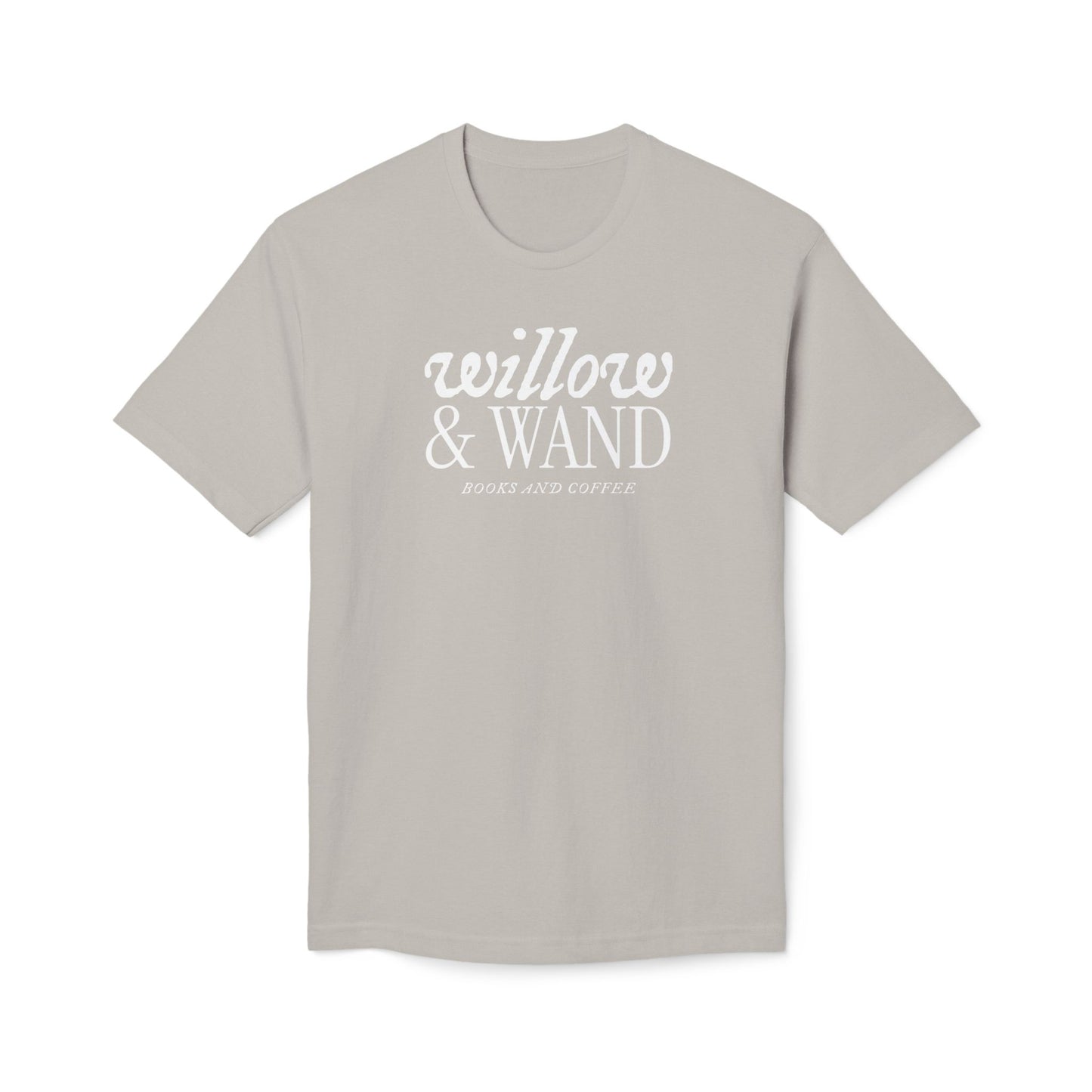 Midweight T‑Shirt — "Willow & Wand: Books and Coffee" Graphic Tee