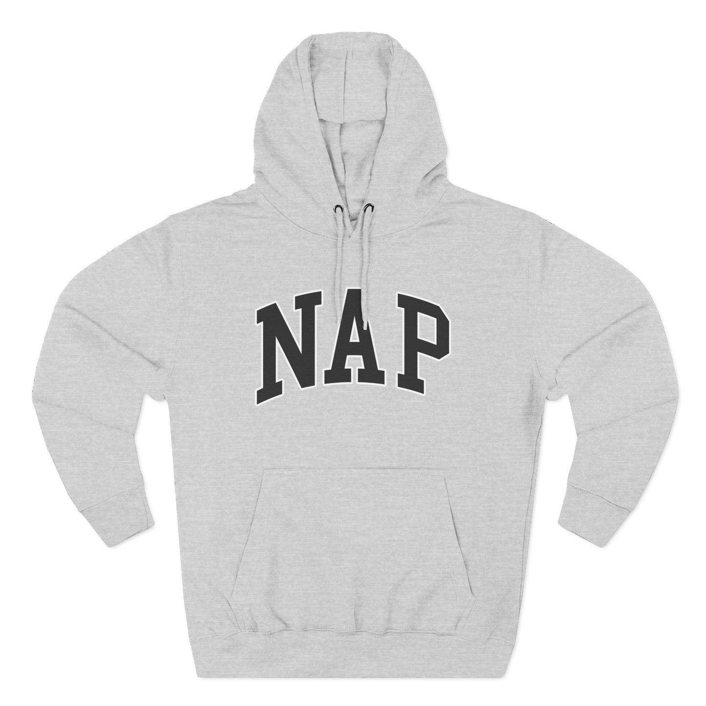 NAP Hoodie — Cozy Fleece Pullover with Collegiate Text