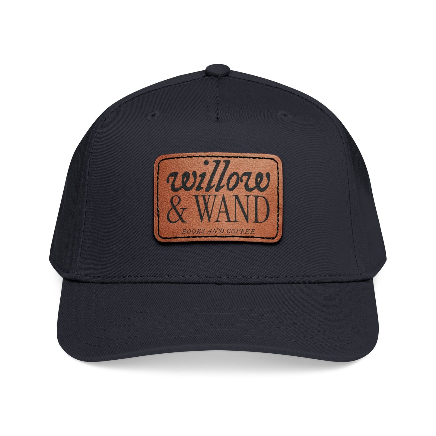 Willow & Wand Leather Patch Baseball Cap — Mid-Profile Two-Tone Hat