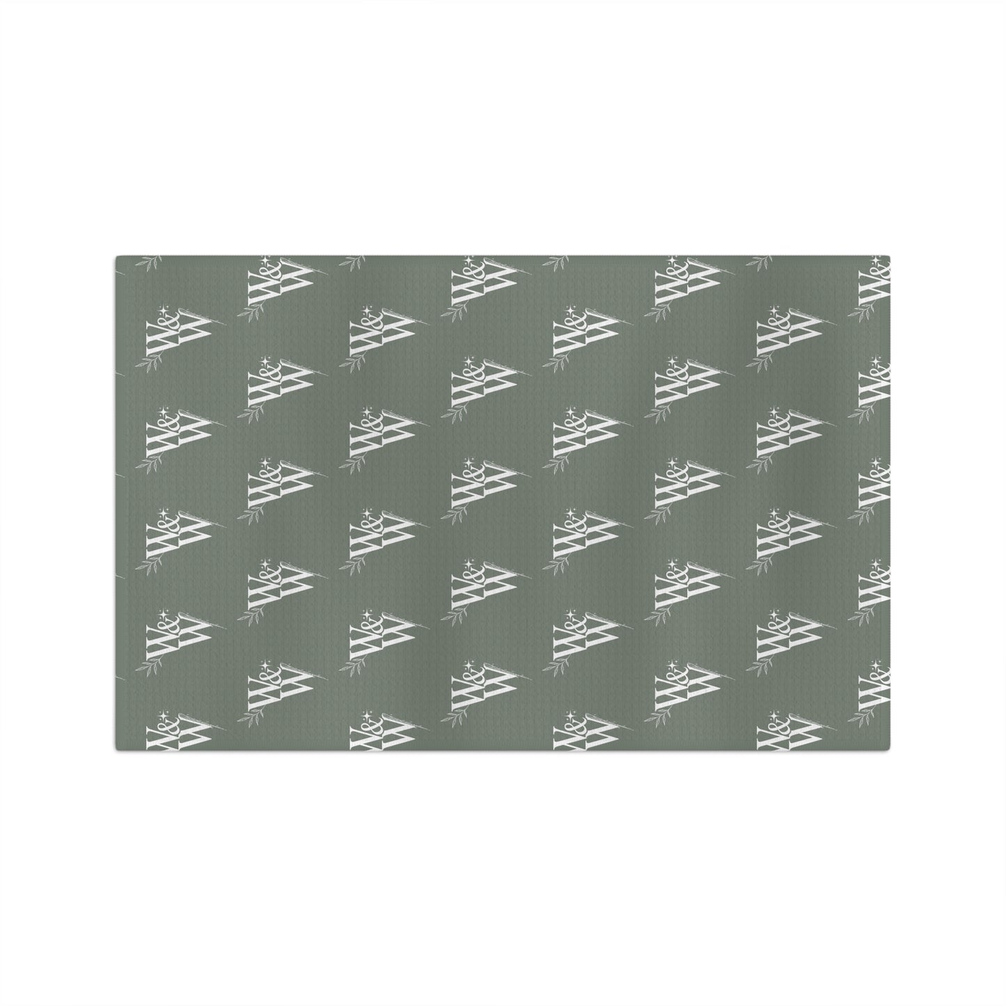 Monogrammed 'W' Repeat Microfiber Tea Towel