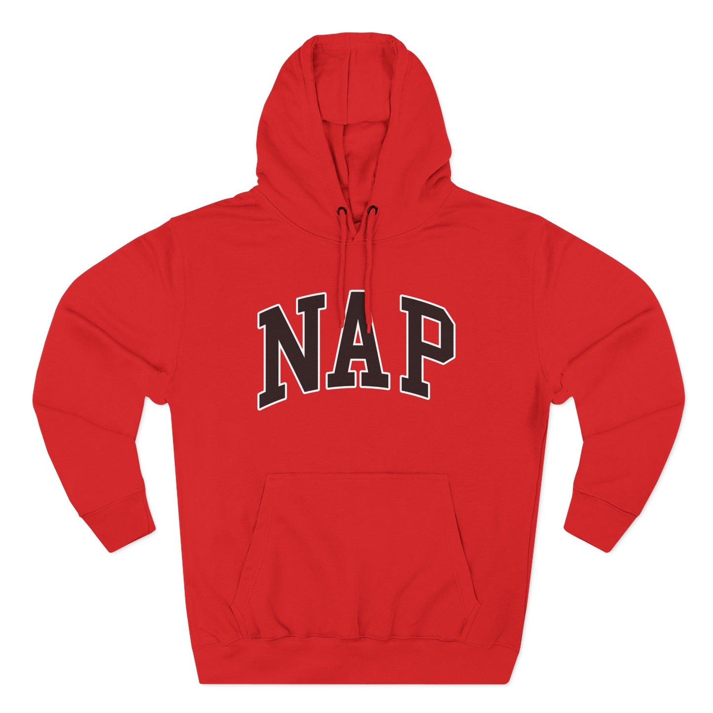 NAP Hoodie — Cozy Fleece Pullover with Collegiate Text