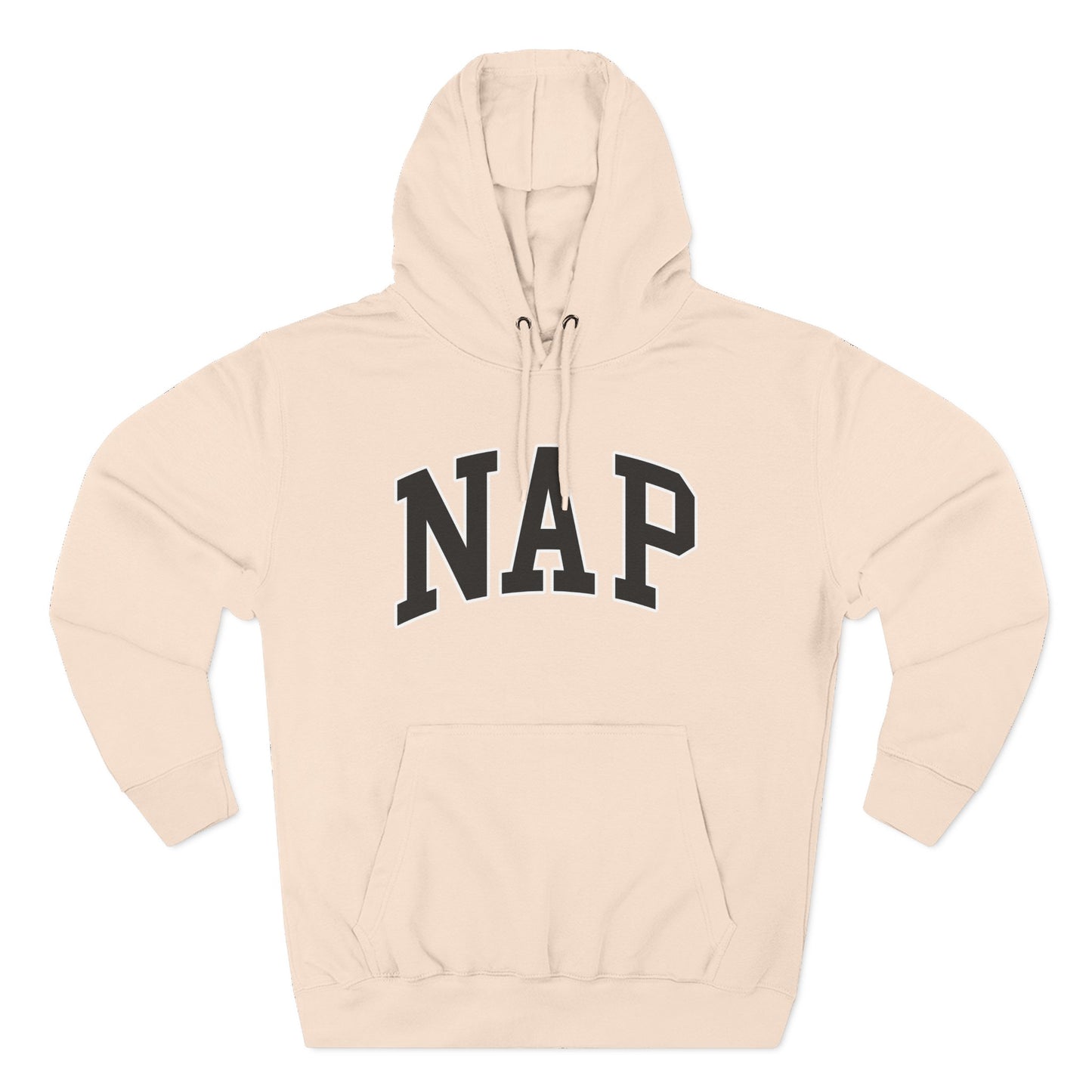 NAP Hoodie — Cozy Fleece Pullover with Collegiate Text