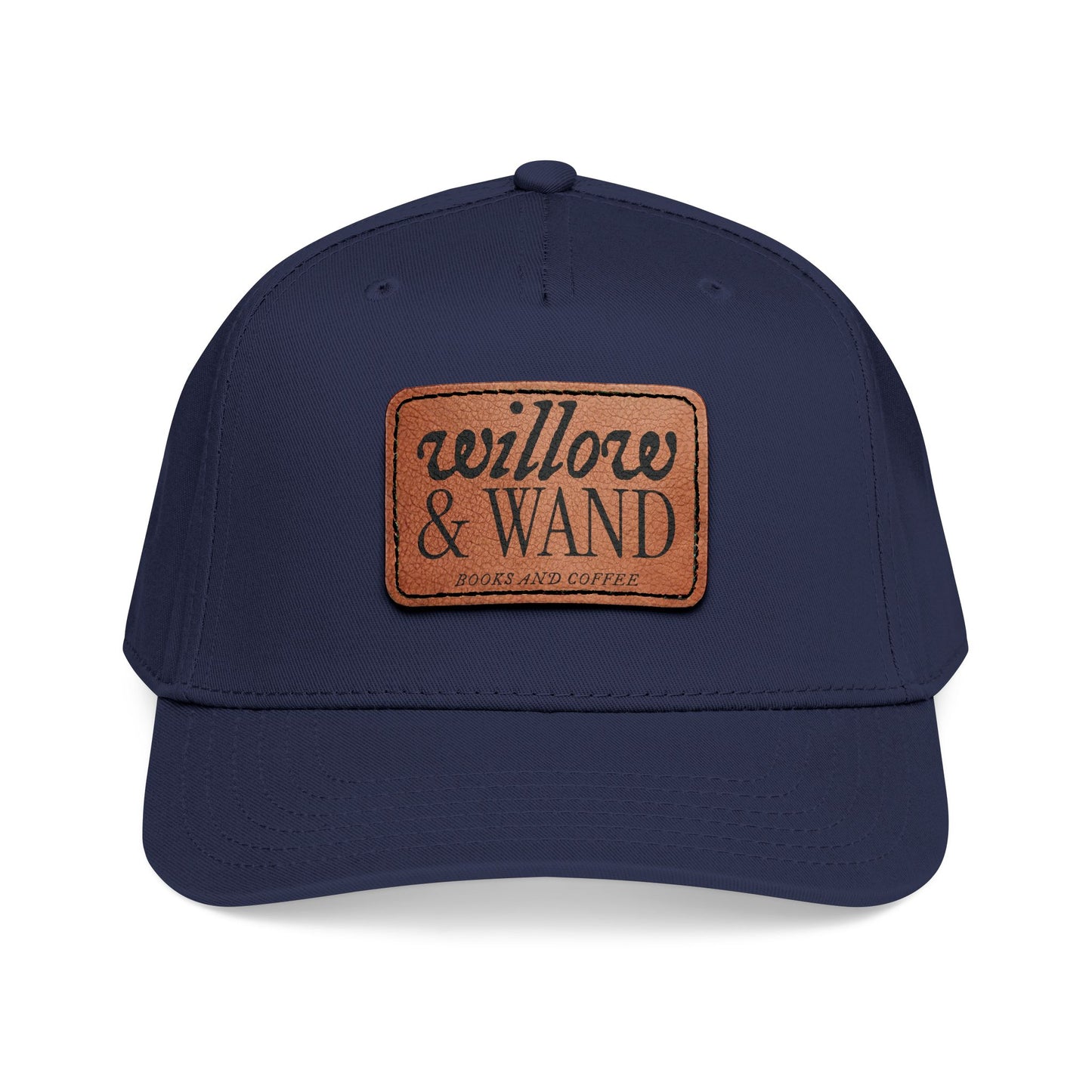 Willow & Wand Leather Patch Baseball Cap — Mid-Profile Two-Tone Hat