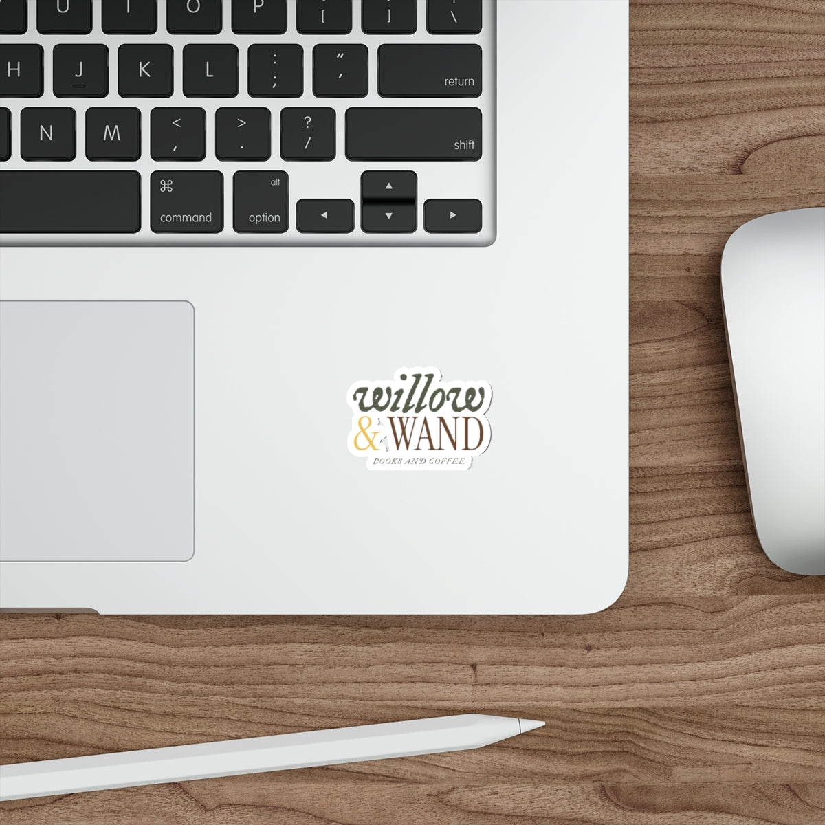 Die-Cut Sticker — "Willow & Wand: Books and Coffee" Logo