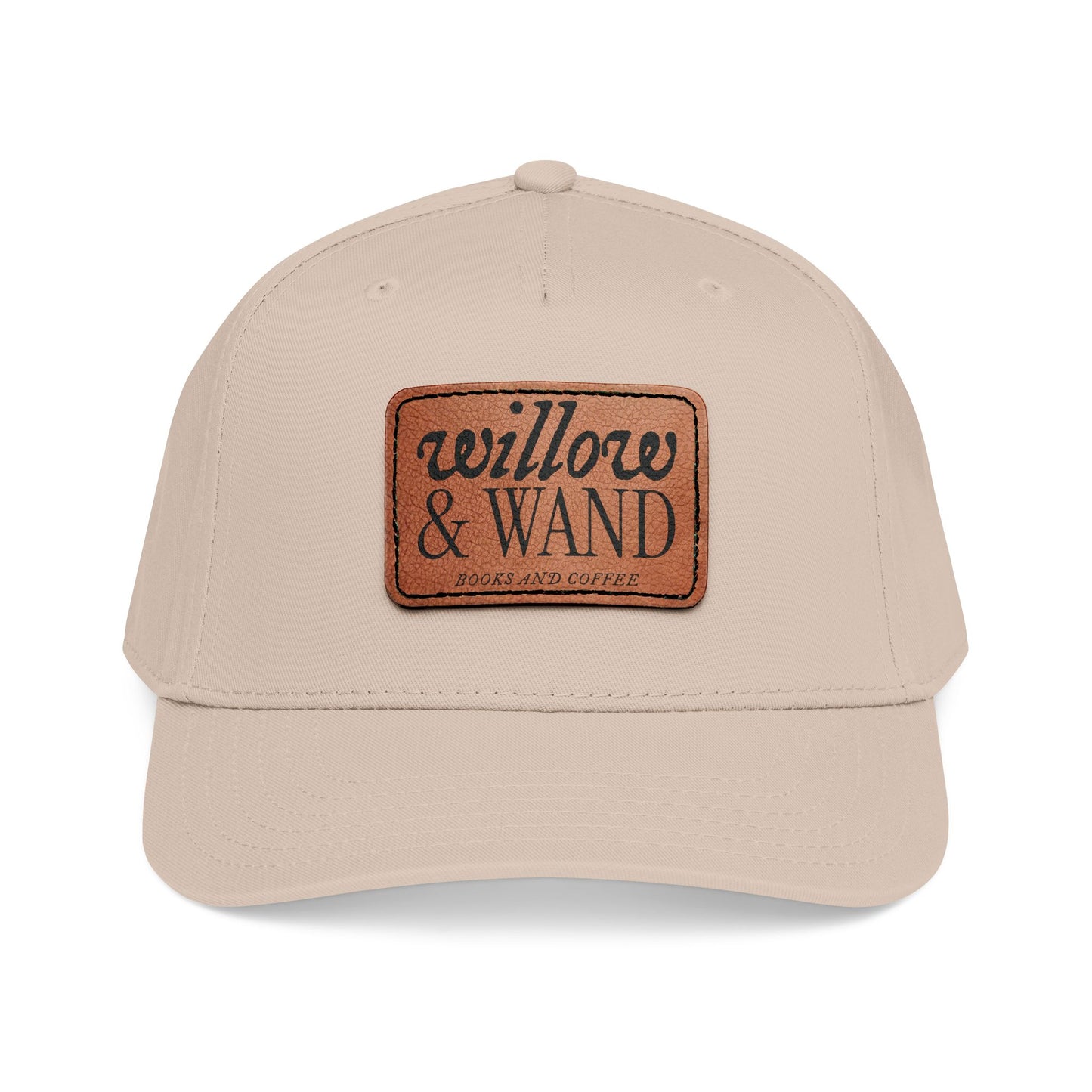 Willow & Wand Leather Patch Baseball Cap — Mid-Profile Two-Tone Hat