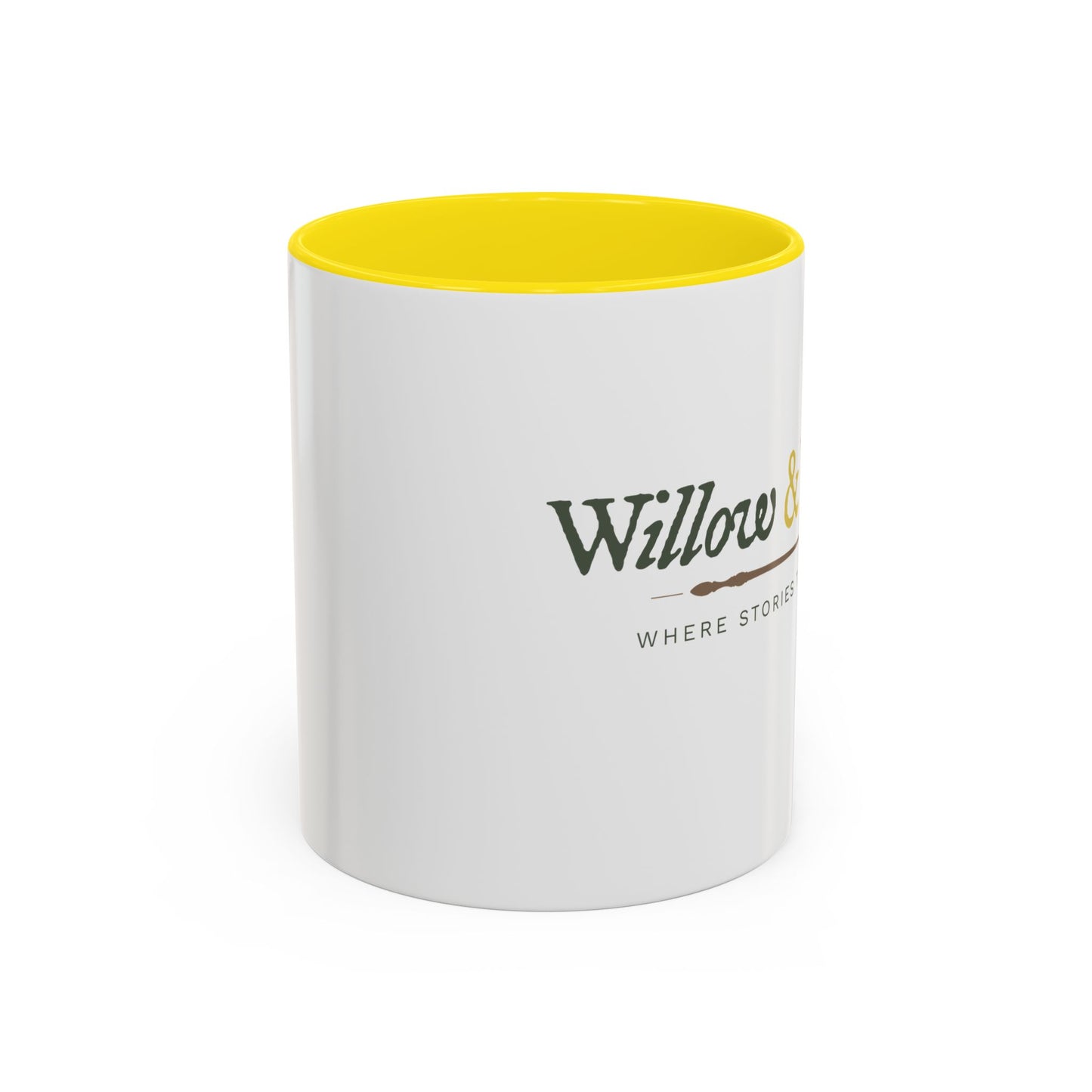 Willow & Wand Accent Coffee Mug — 'Where Stories Take Root'