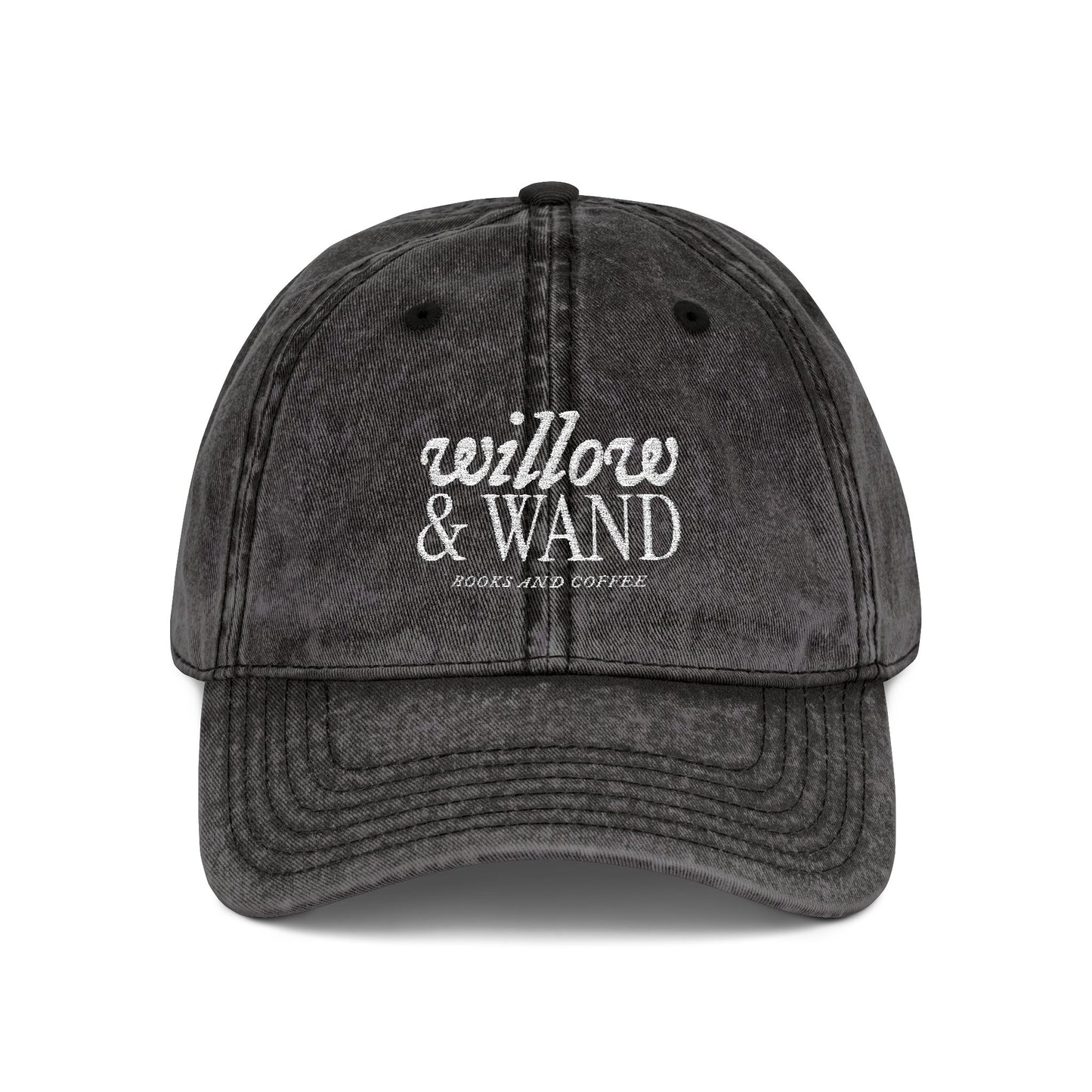 Embroidered Vintage Baseball Cap — "willow & WAND" Red Washed Hat