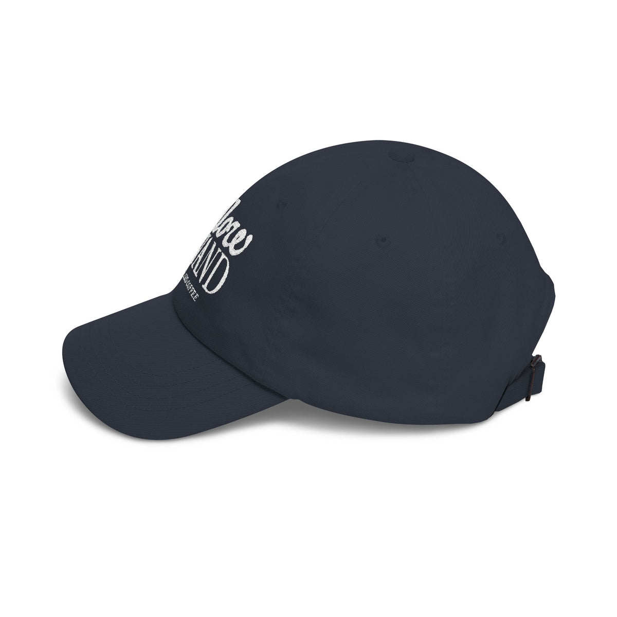 Classic Dad Cap - Retro Embroidered 'Anchored & Loved' White Cotton Baseball Hat