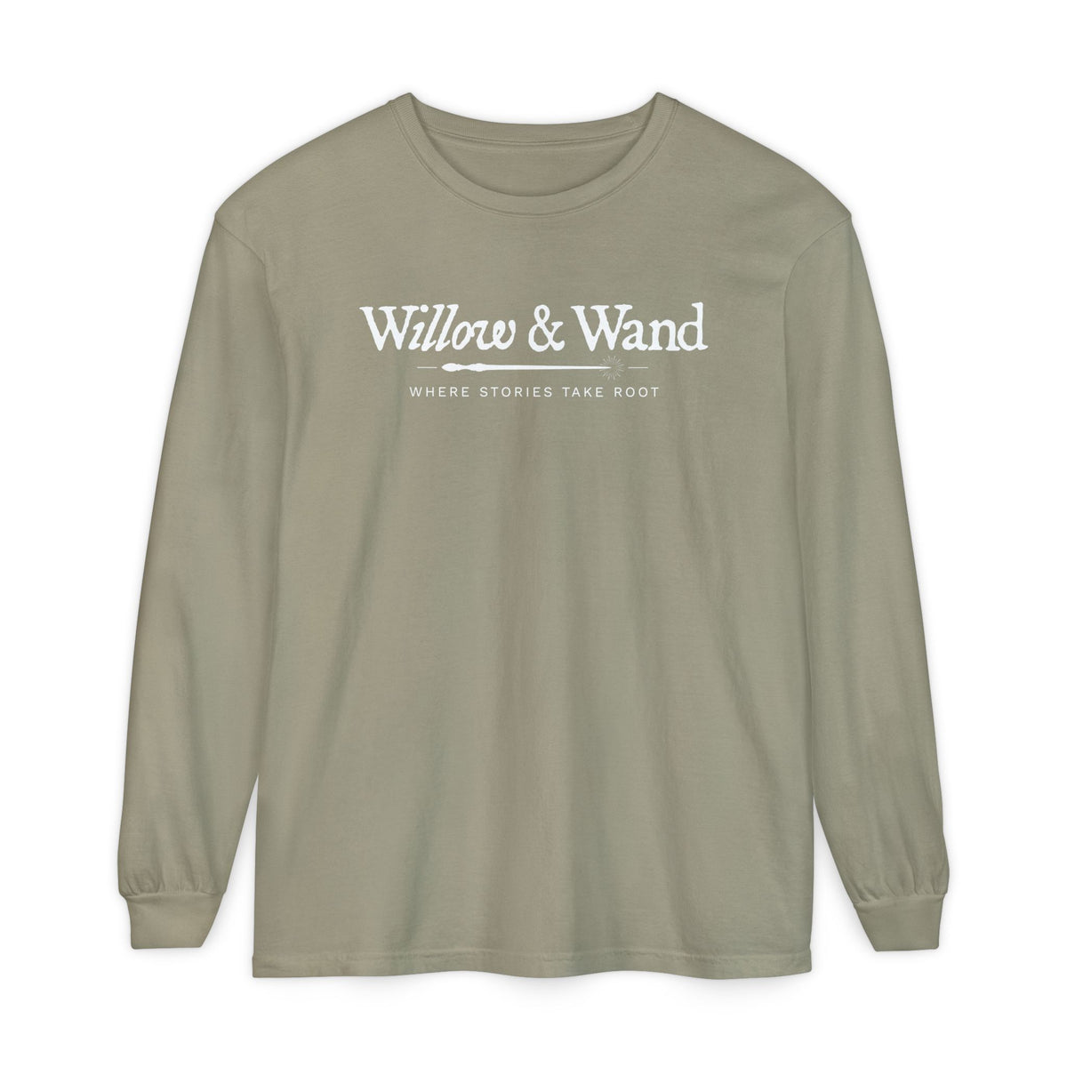Willow & Wand Long Sleeve T-Shirt — "Where Stories Take Root" Literary Tee