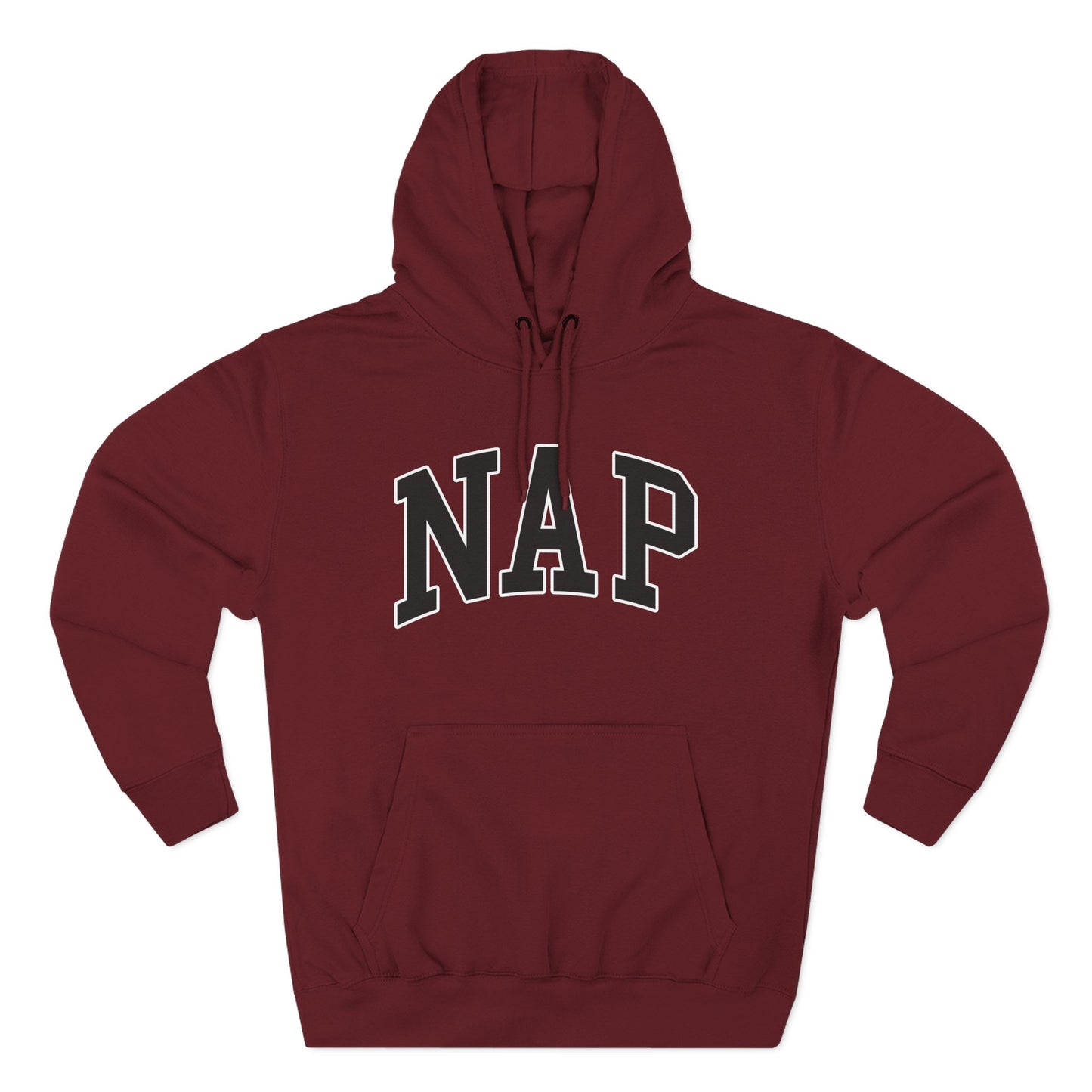 NAP Hoodie — Cozy Fleece Pullover with Collegiate Text