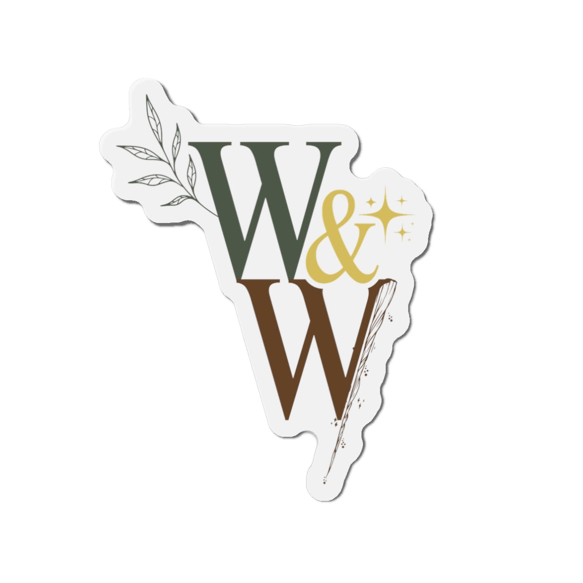 W & W Die-Cut Magnet — Botanical Initials Decorative Fridge Magnet