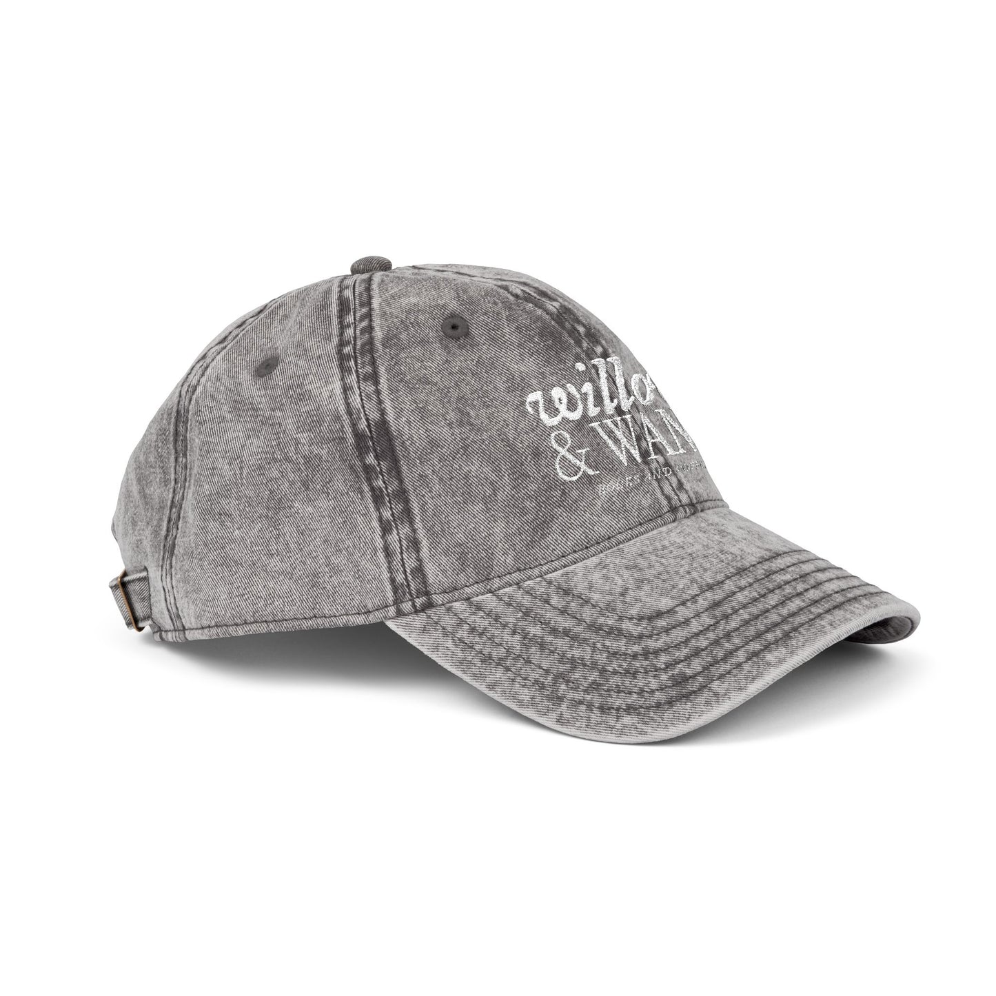 Embroidered Vintage Baseball Cap — "willow & WAND" Red Washed Hat