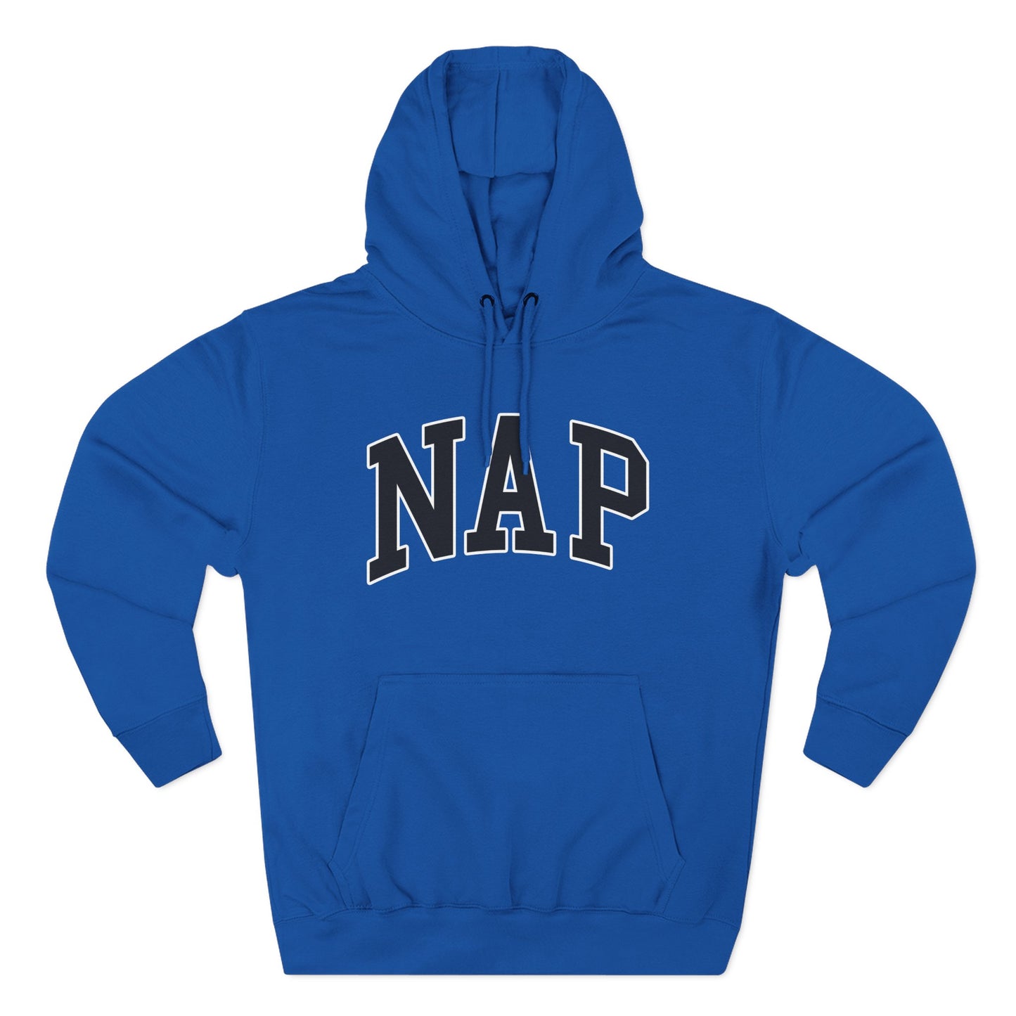 NAP Hoodie — Cozy Fleece Pullover with Collegiate Text