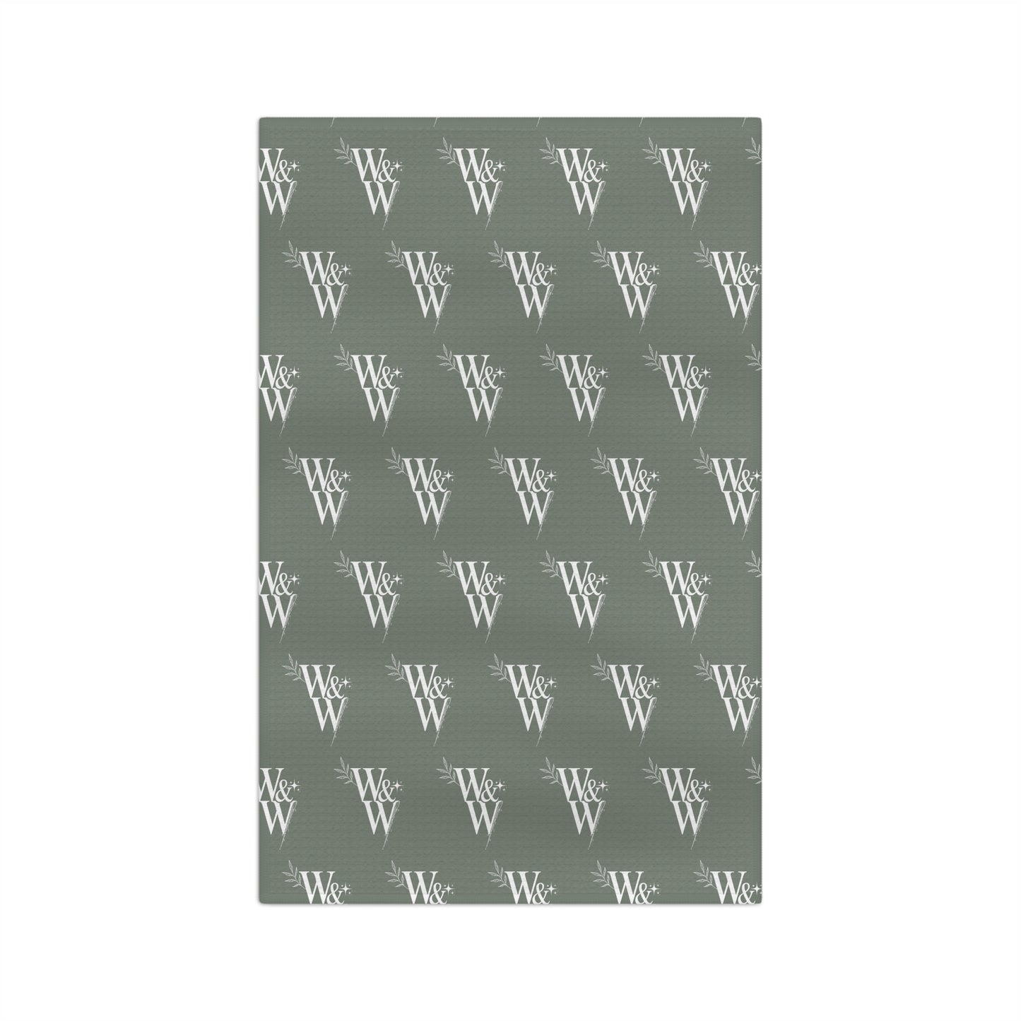 Monogrammed 'W' Repeat Microfiber Tea Towel
