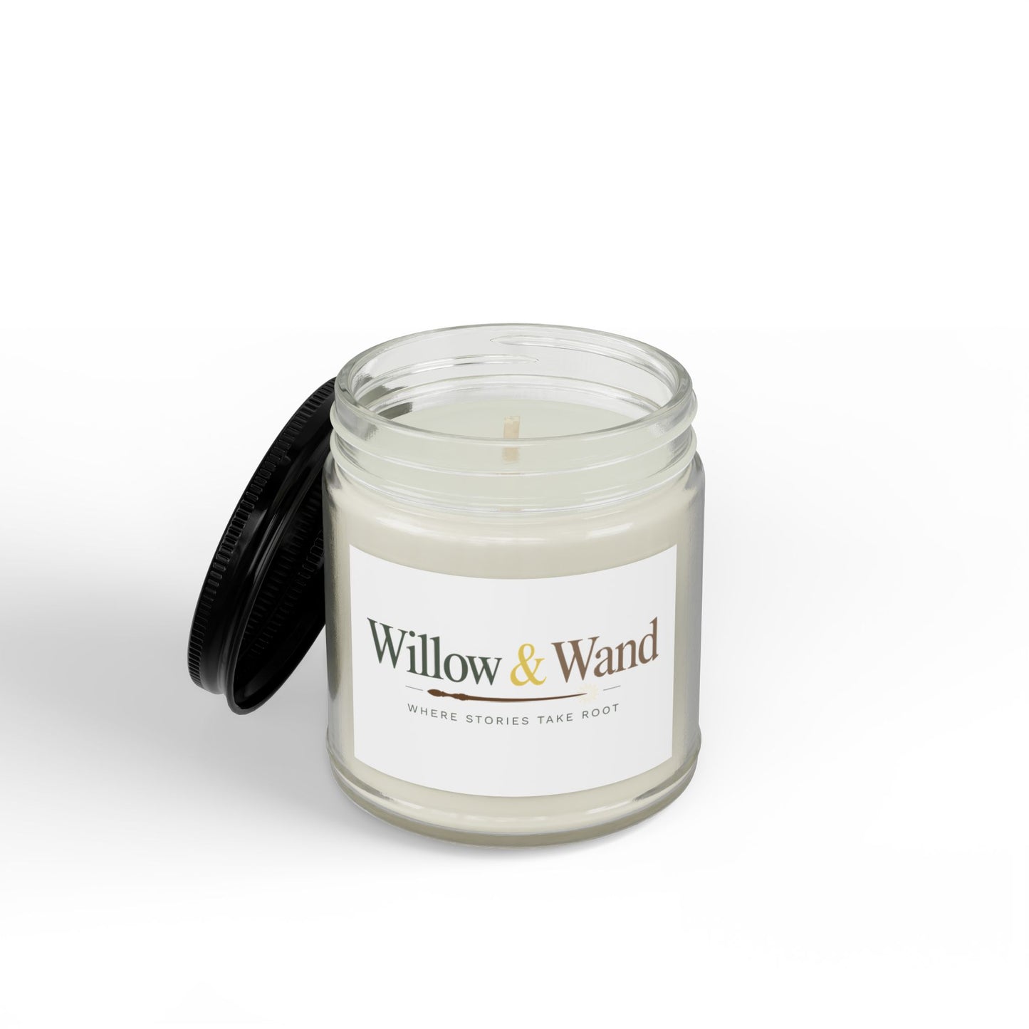 Willow & Wand Scented Soy Candle — Amber Jar with Black Lid (4oz & 9oz)
