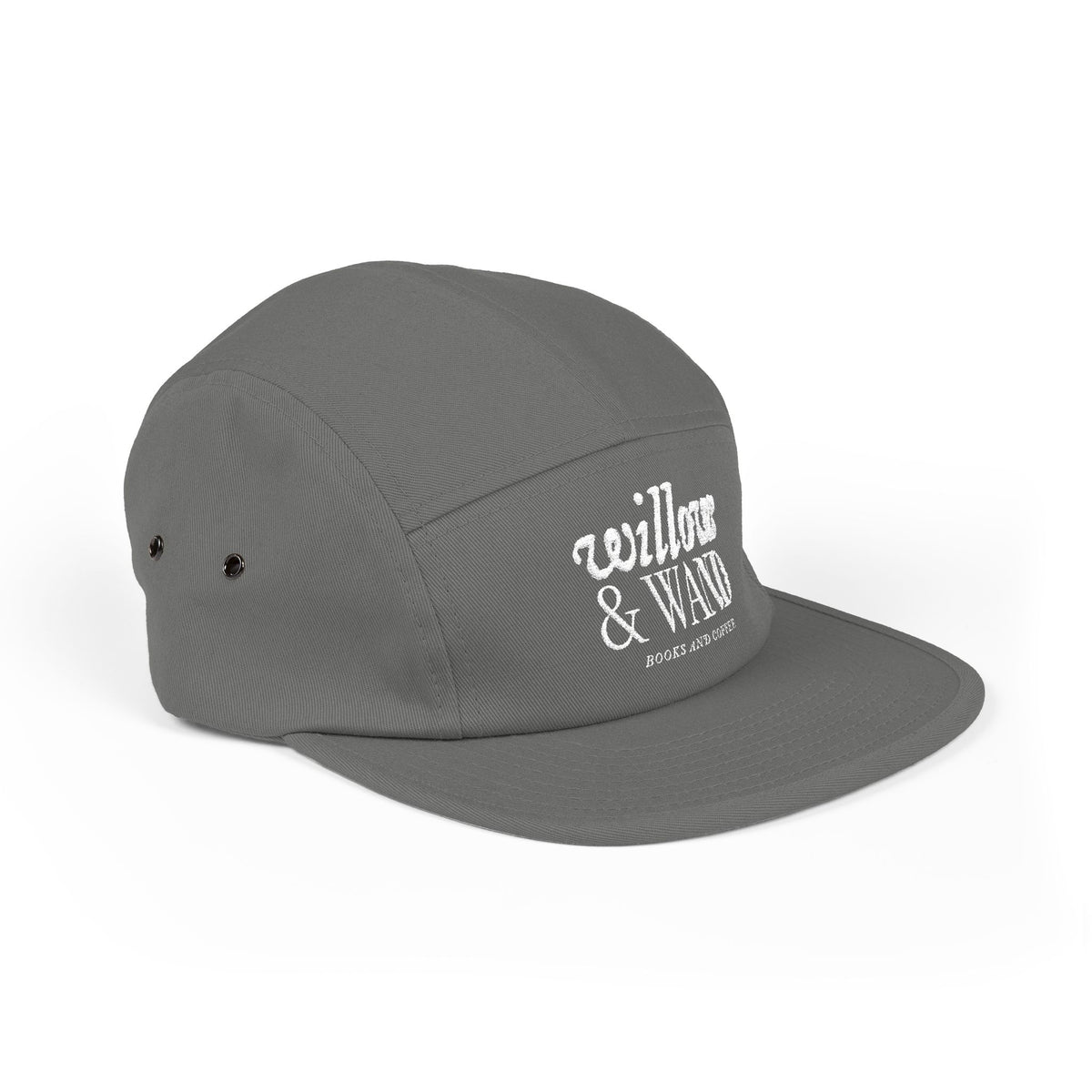 Willow & Wand Embroidered 5-Panel Cap – Casual Tan Hat with Script Logo